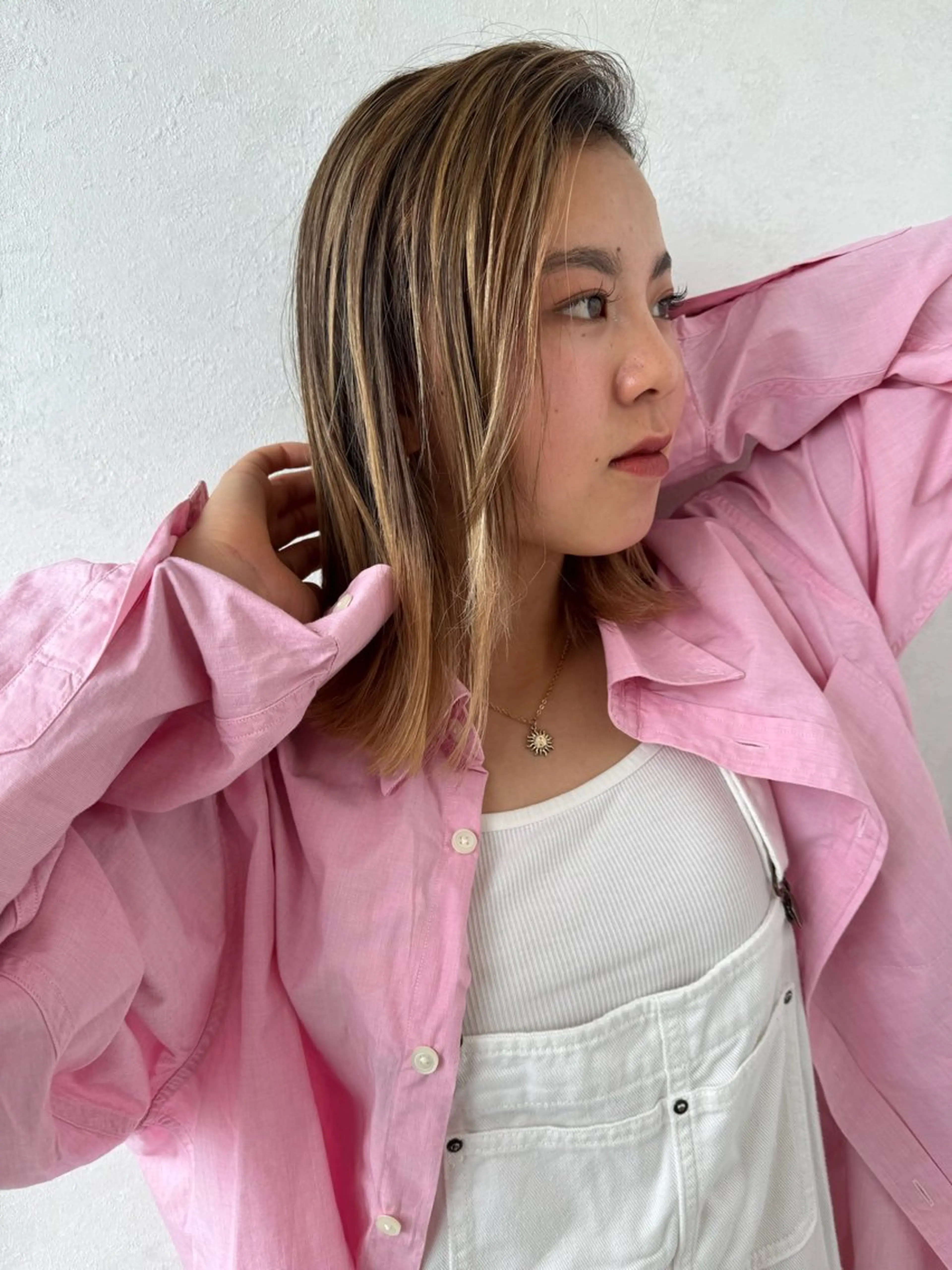 カラー ハイライトカラー カット ヘアカラー ブリーチカラー /メンズパーマ/陸のヘアスタイル