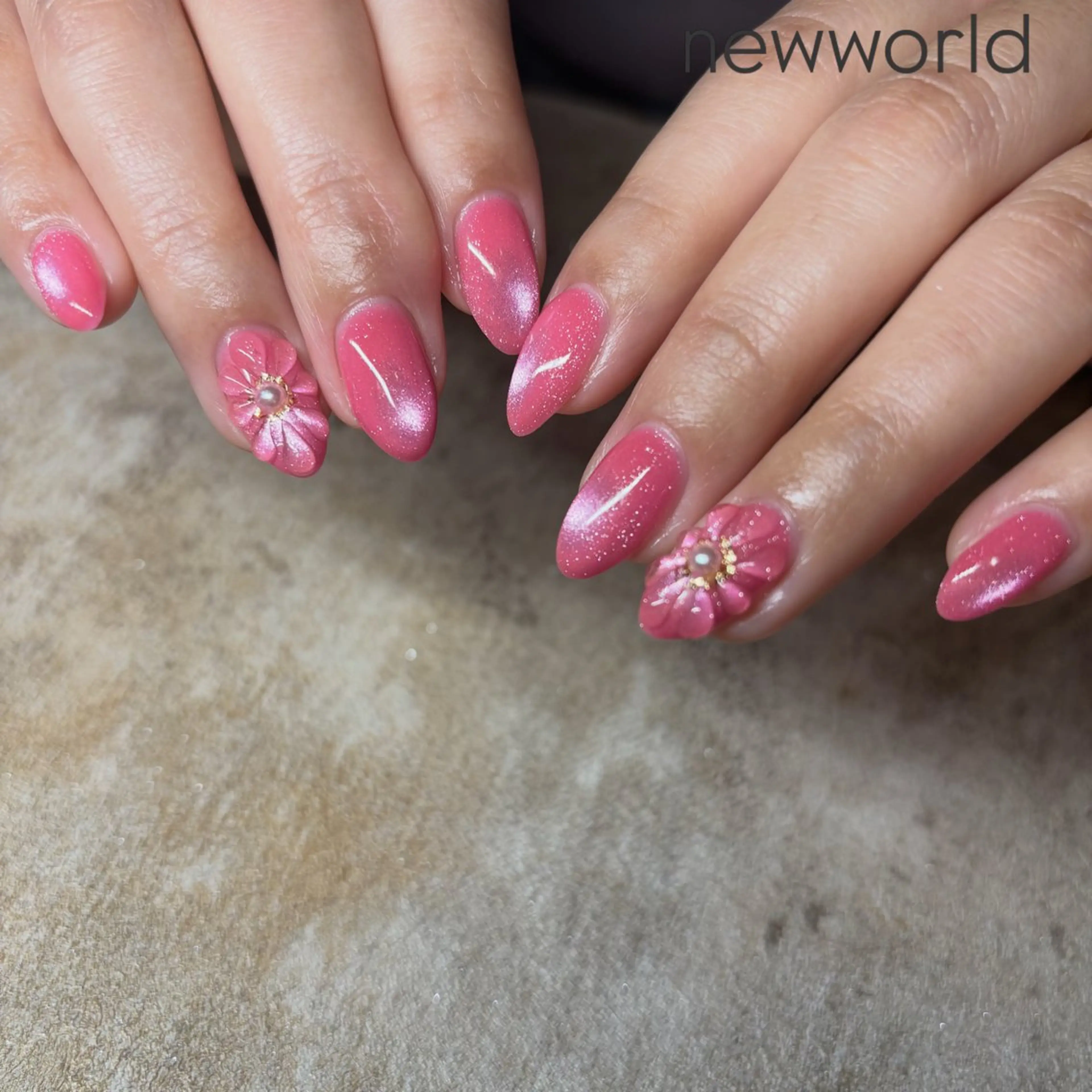 ネイル マグネットネイル 春ネイル ハンドネイル NEW WORLD所属・Ayu 🪐NEWWORLDのネイルデザイン