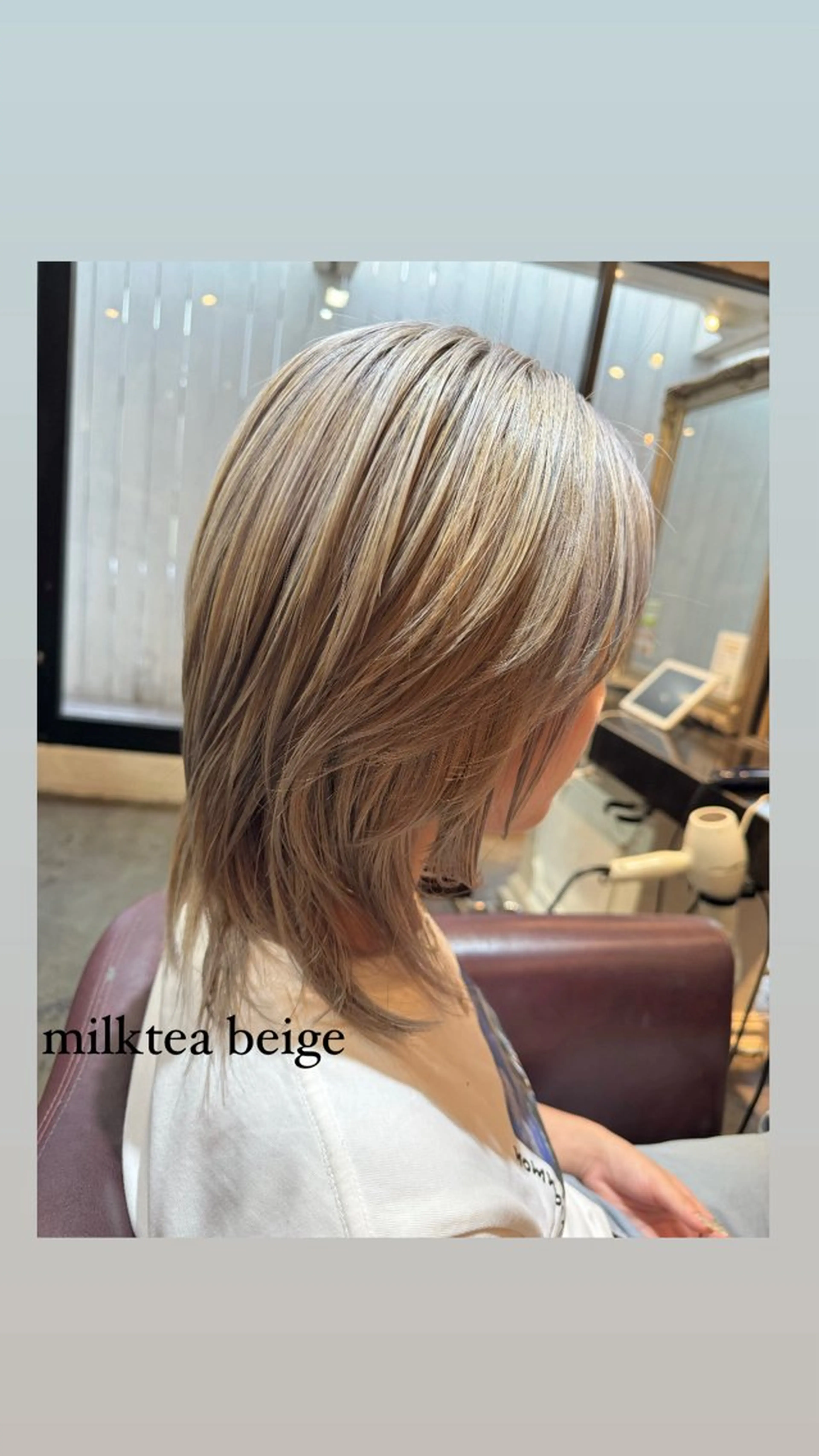 ミディアム パーマ カット ヘアカラー ハイライト/インナー /ブリーチ/レイヤーのヘアスタイル