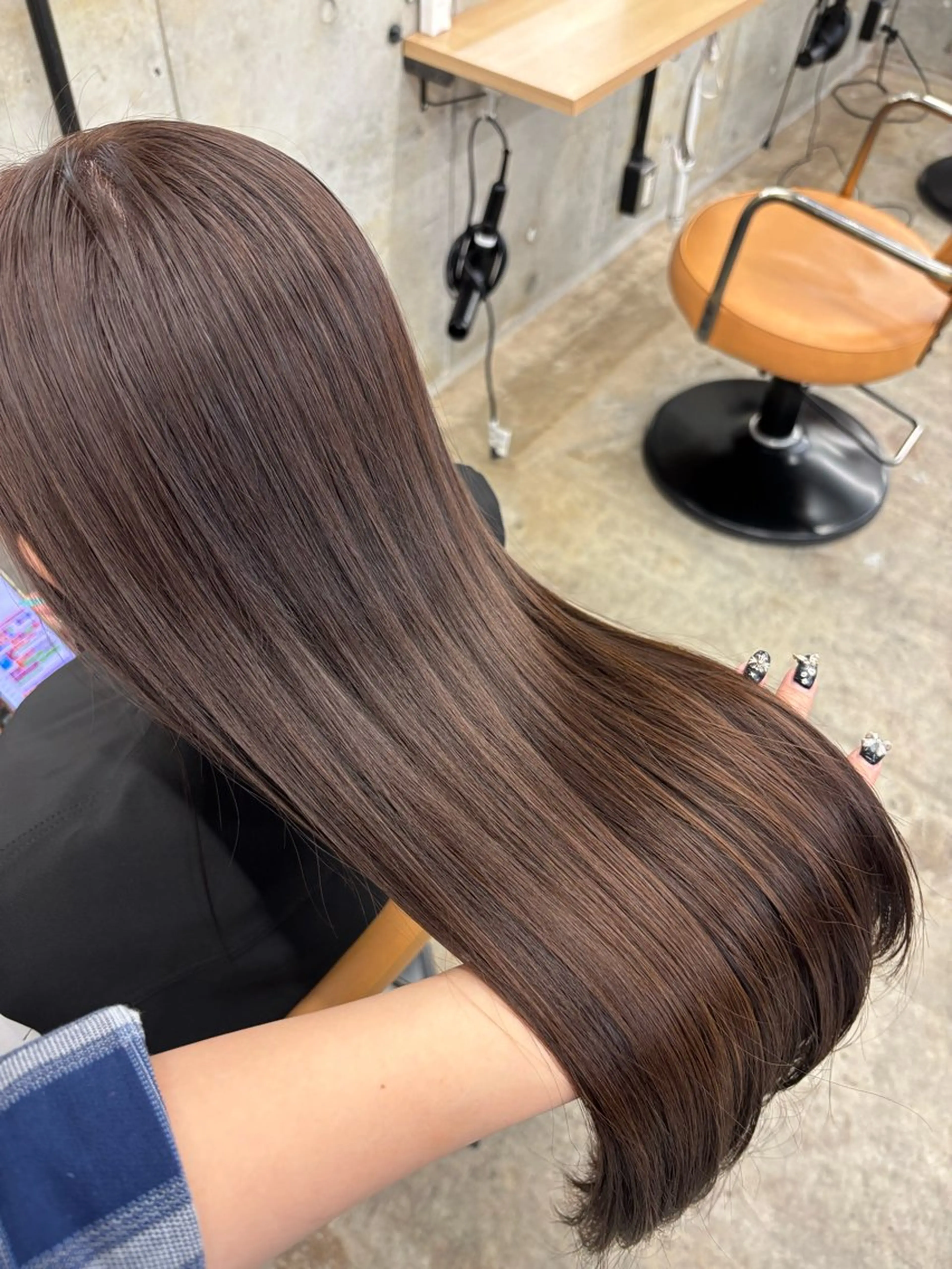 ロング カラー 髪質改善 韓国風ヘア ヘアカラー トリートメント ダメージレス艶カラー MISAKI🦋のヘアスタイル