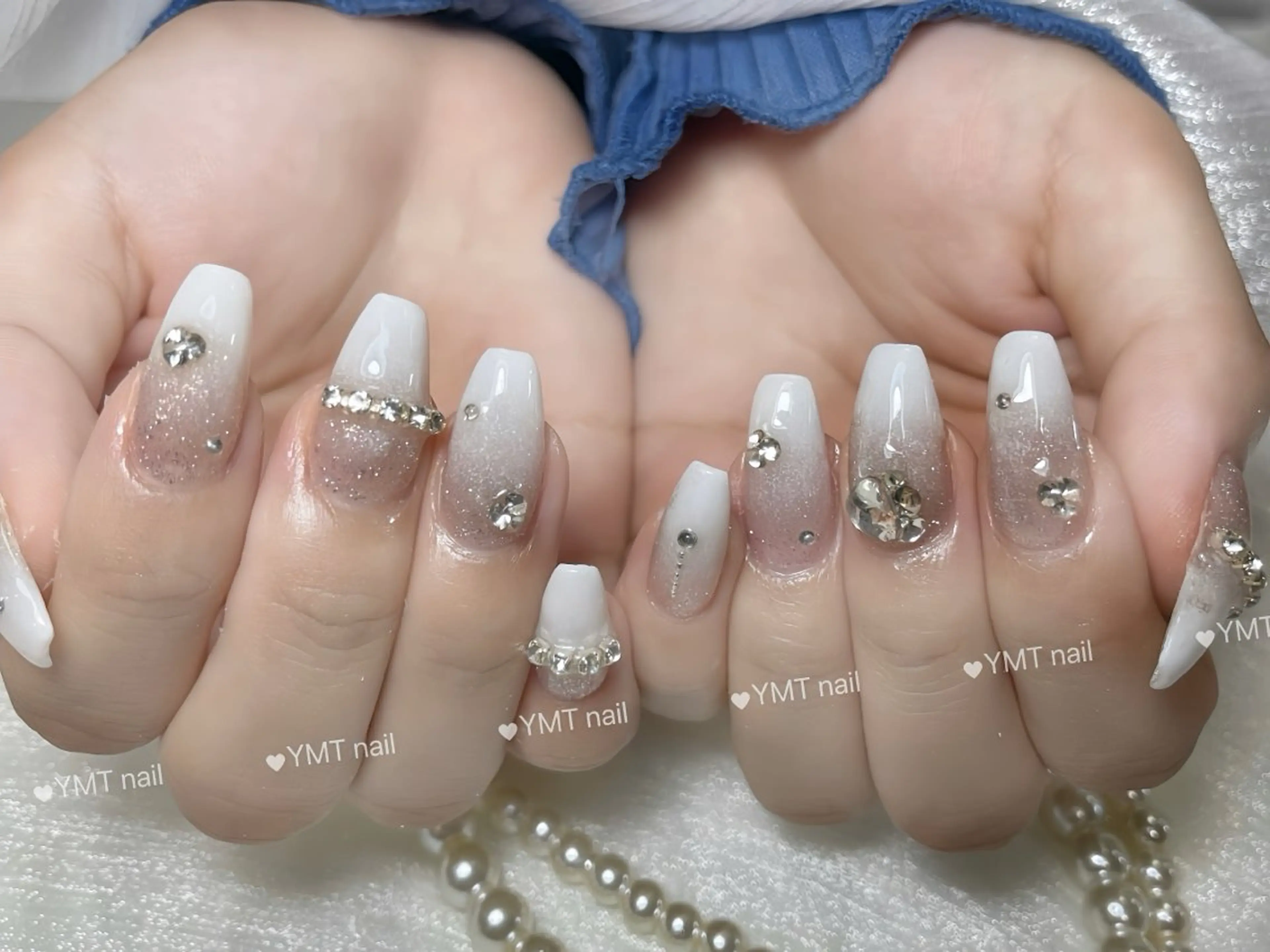 ネイル 長さ出し フットネイル ジェルネイル 韓国ネイル マグネットネイル ハンドネイル YMT． NailStudioのネイルデザイン