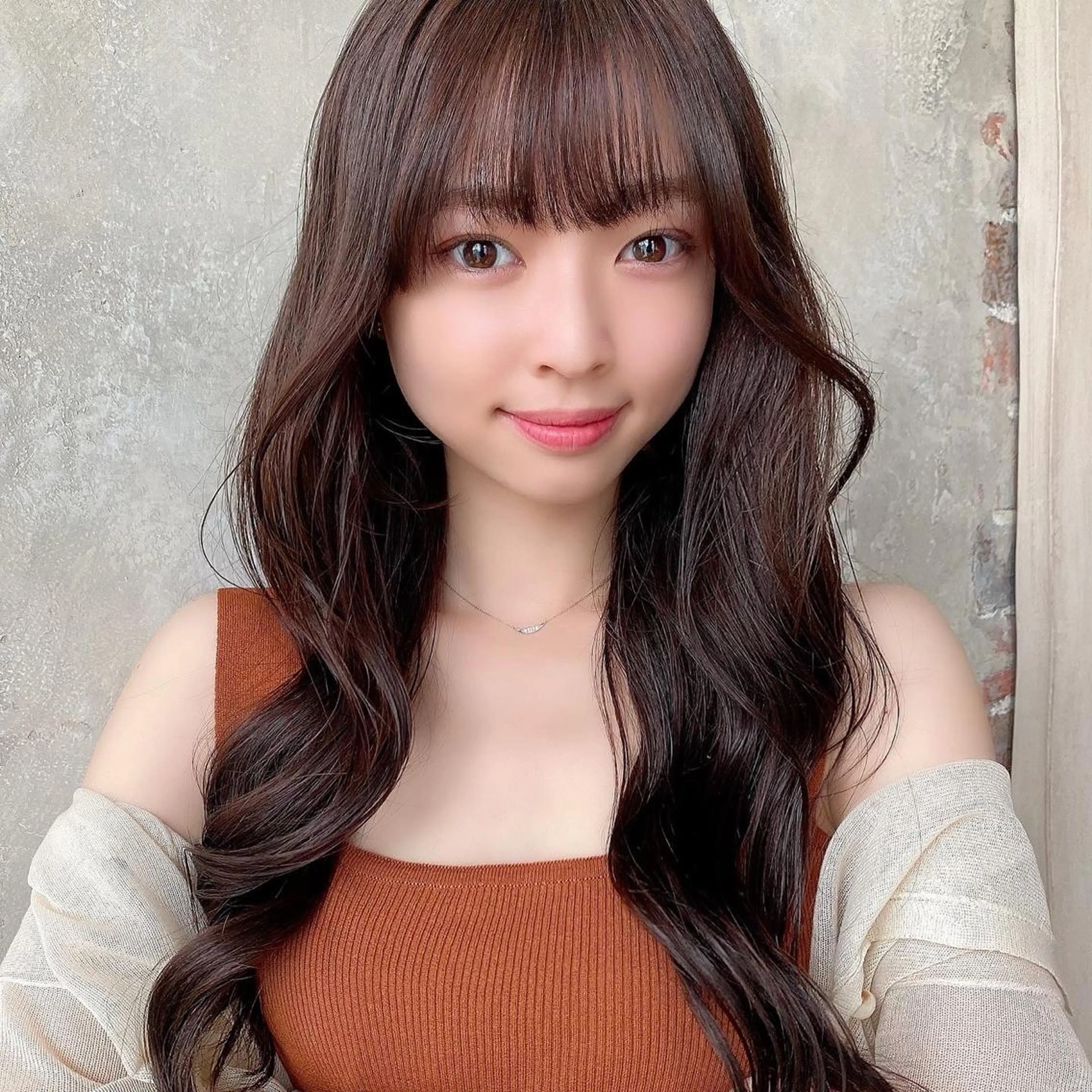 ロング カラー ブラウンカラー ショコラブラウン 顔周りカット ロング カット ヘアカラー トリートメント 顔周り/くびれヘア 韓国ヘア💕風間るなのヘアスタイル