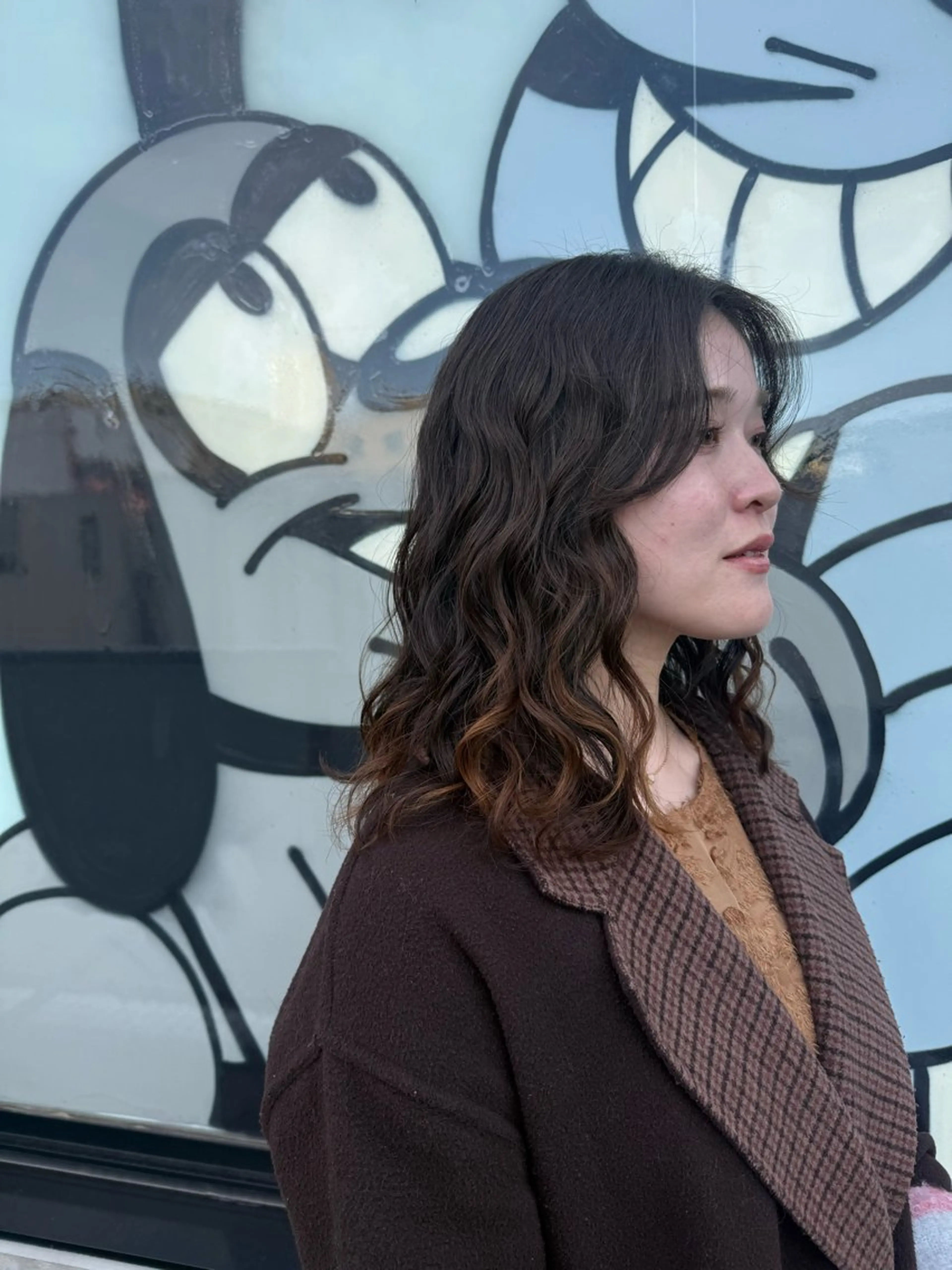 ミディアム カット パーマ トリートメント デジタルパーマ/ ウェーブパーマ/神野のヘアスタイル