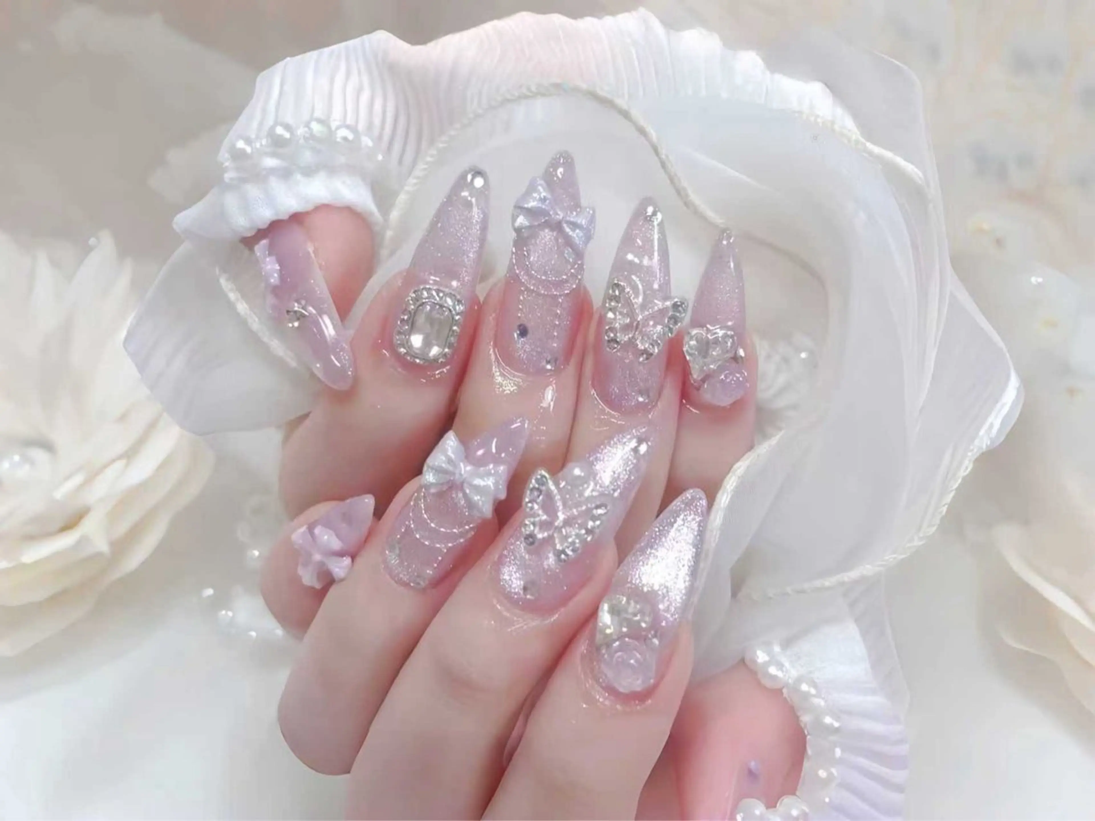 ネイル ハンドネイル H3 Nail Tsuki🦋💙のネイルデザイン