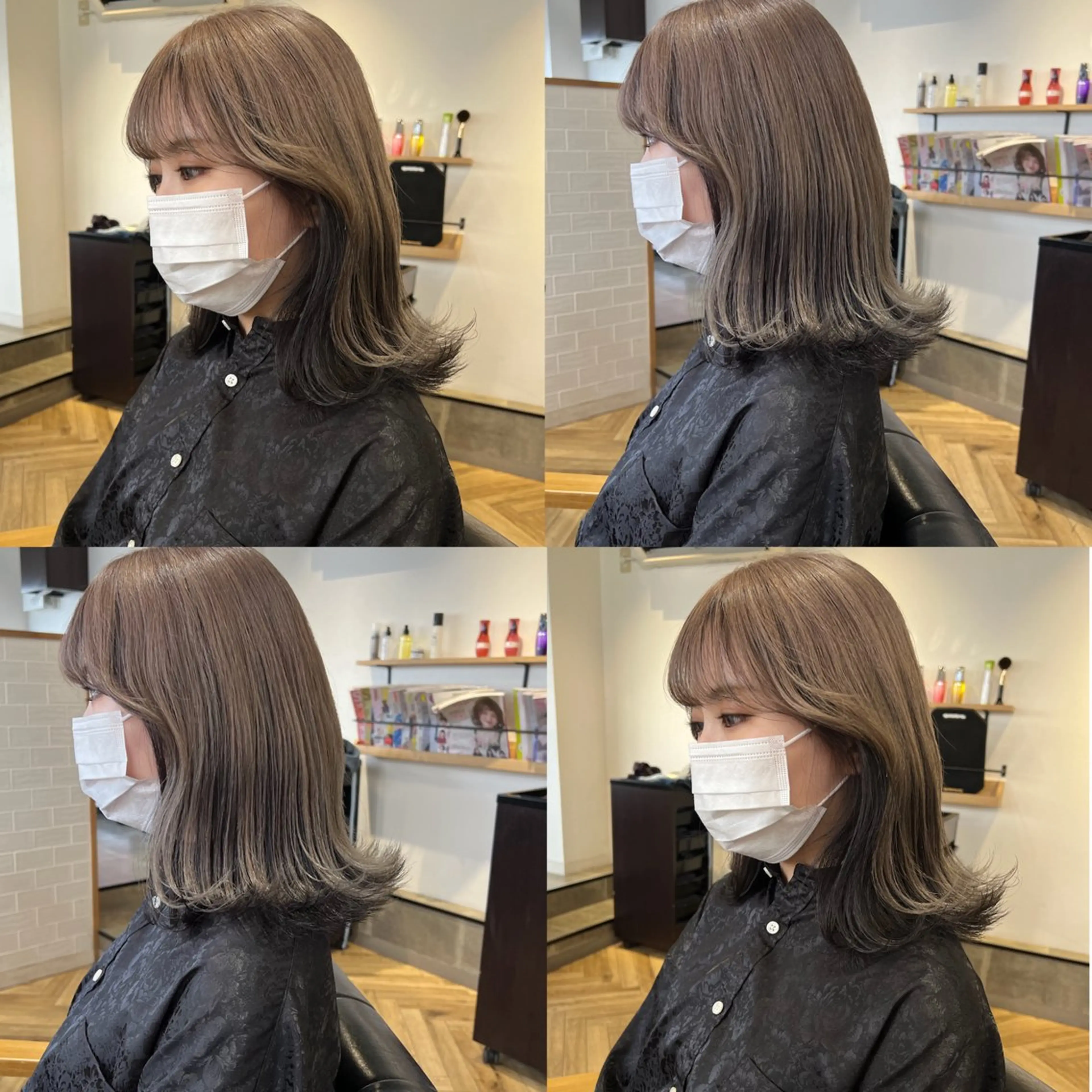 セミロング カラー 艶カラー/韓国顔周り 🎀mamiのヘアスタイル