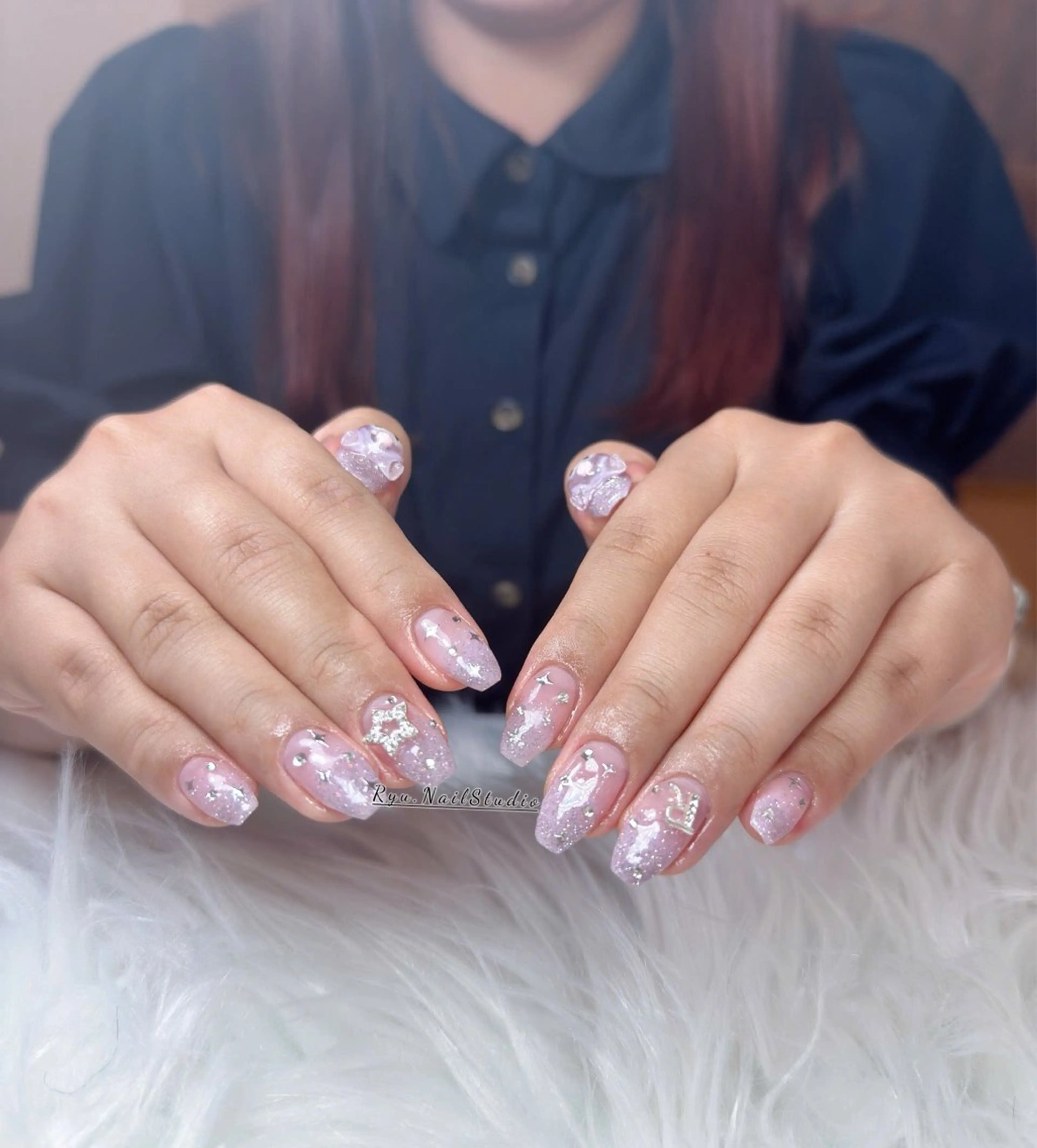 ネイル アートネイル フレンチネイル ジェルネイル キラキラネイル ニュアンスネイル ハンドネイル Ryu Nail Studio所属・Ryu Nail YukiChanのネイルデザイン