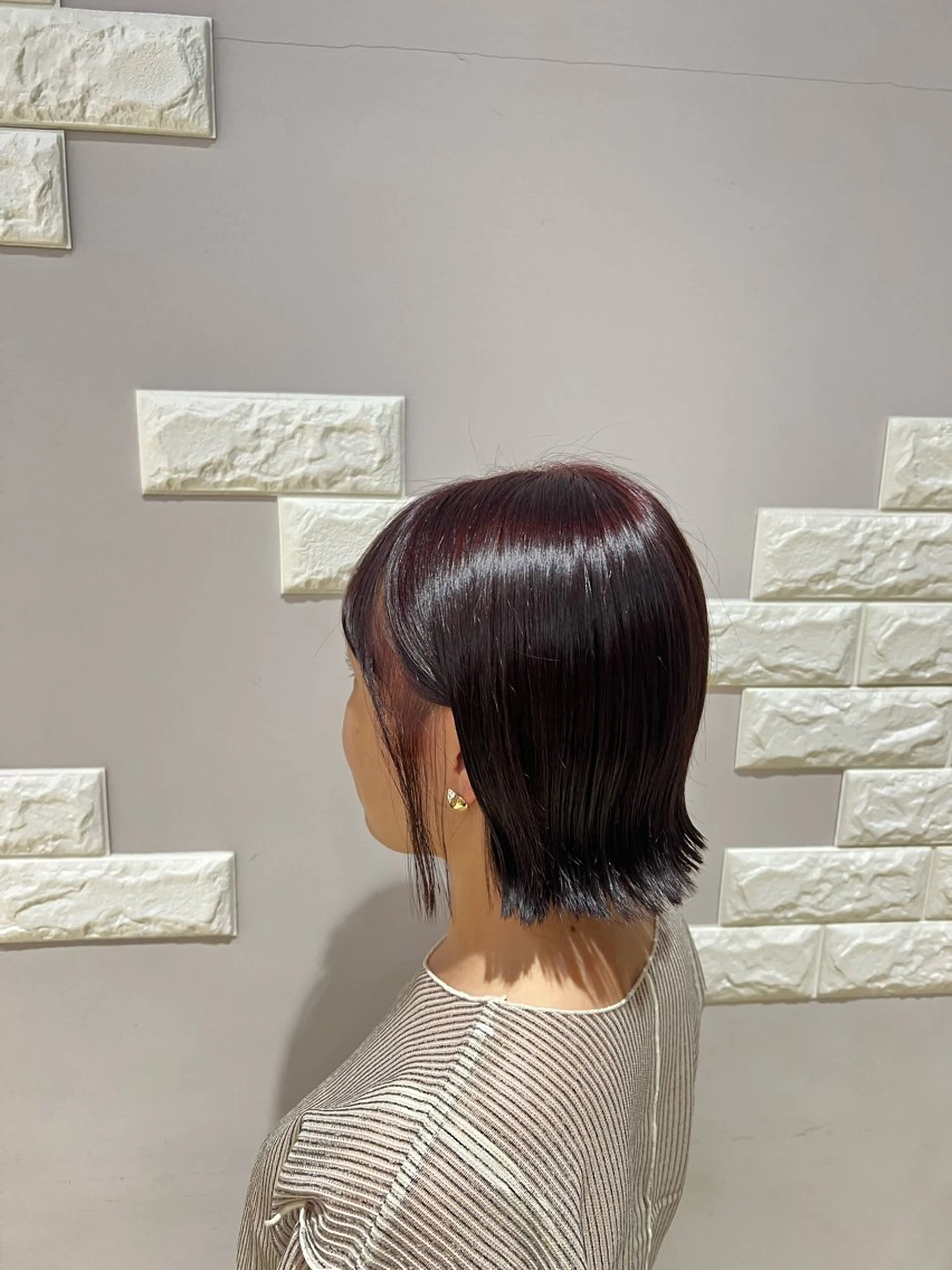 カラー ブリーチ ブラウンカラー ブリーチなしカラー ピンクカラー 時﨑 実子/透明感カラーのヘアスタイル