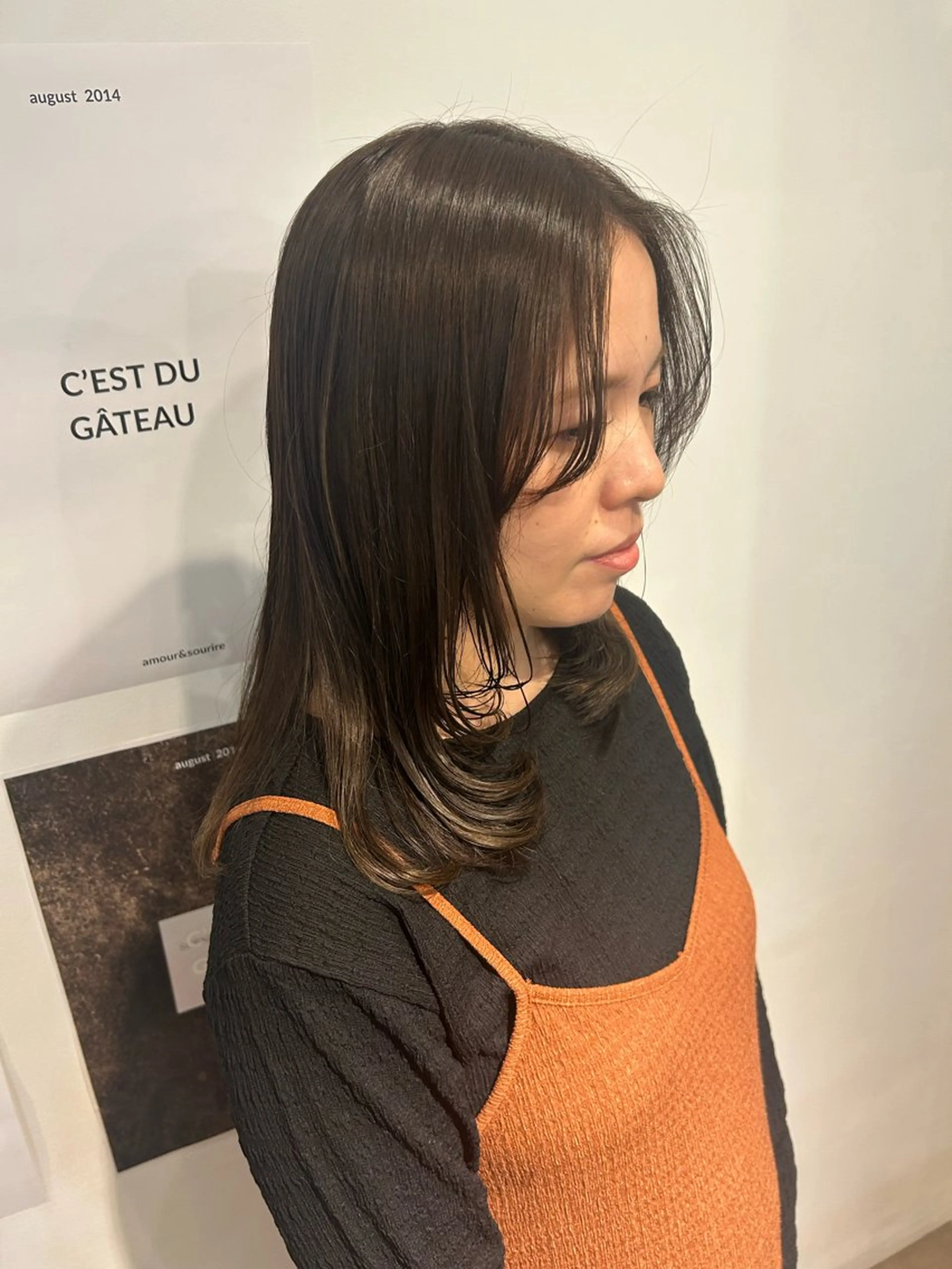 ミディアム レイヤーカット カット ヘアカラー トリートメント オリーブ/ ナカミネアキナのヘアスタイル