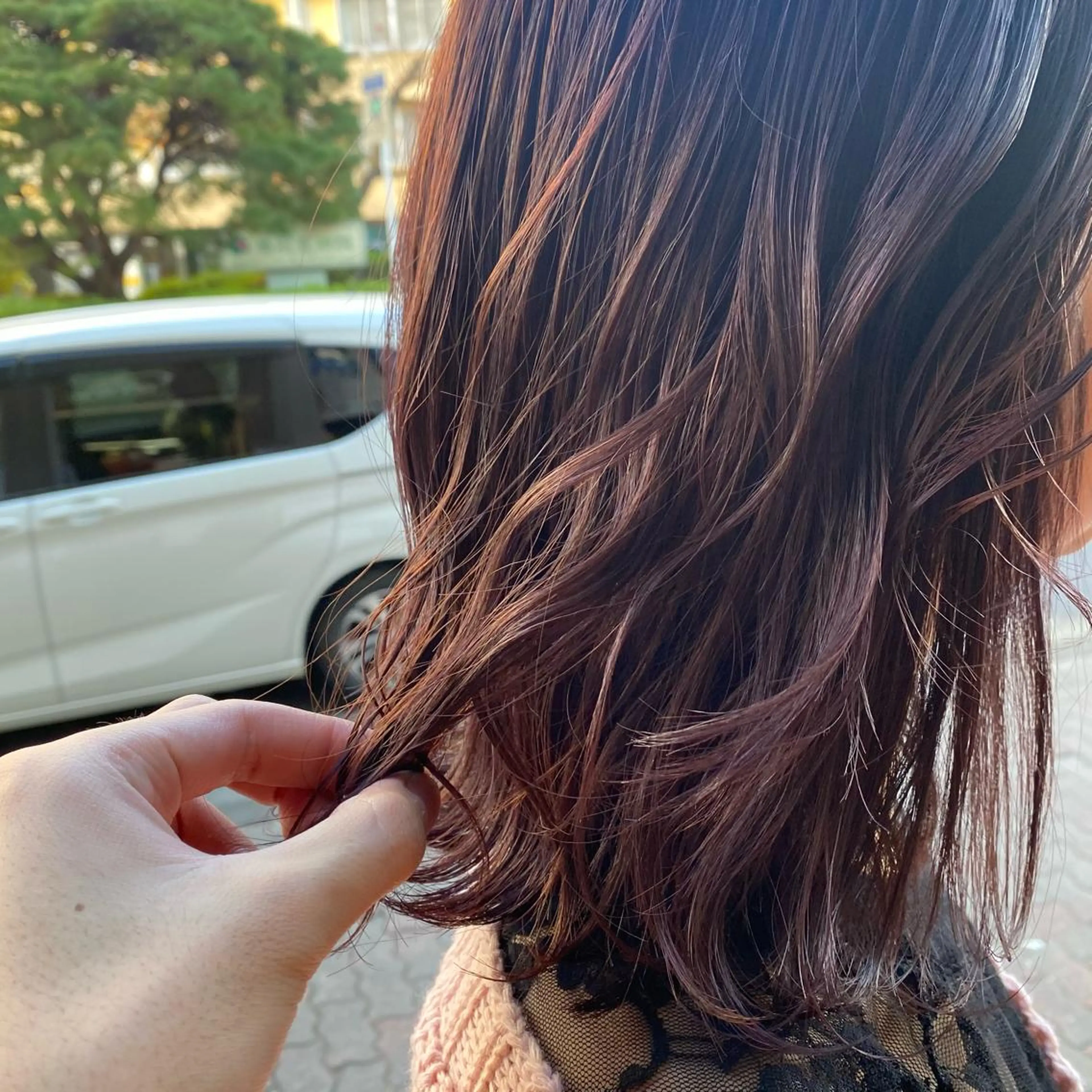 ミディアム カラー ハイライトカラー ラベンダーカラー ラベンダーピンク ピンクカラー ハイライト ボブ/パーマ ミヒラケイタのヘアスタイル