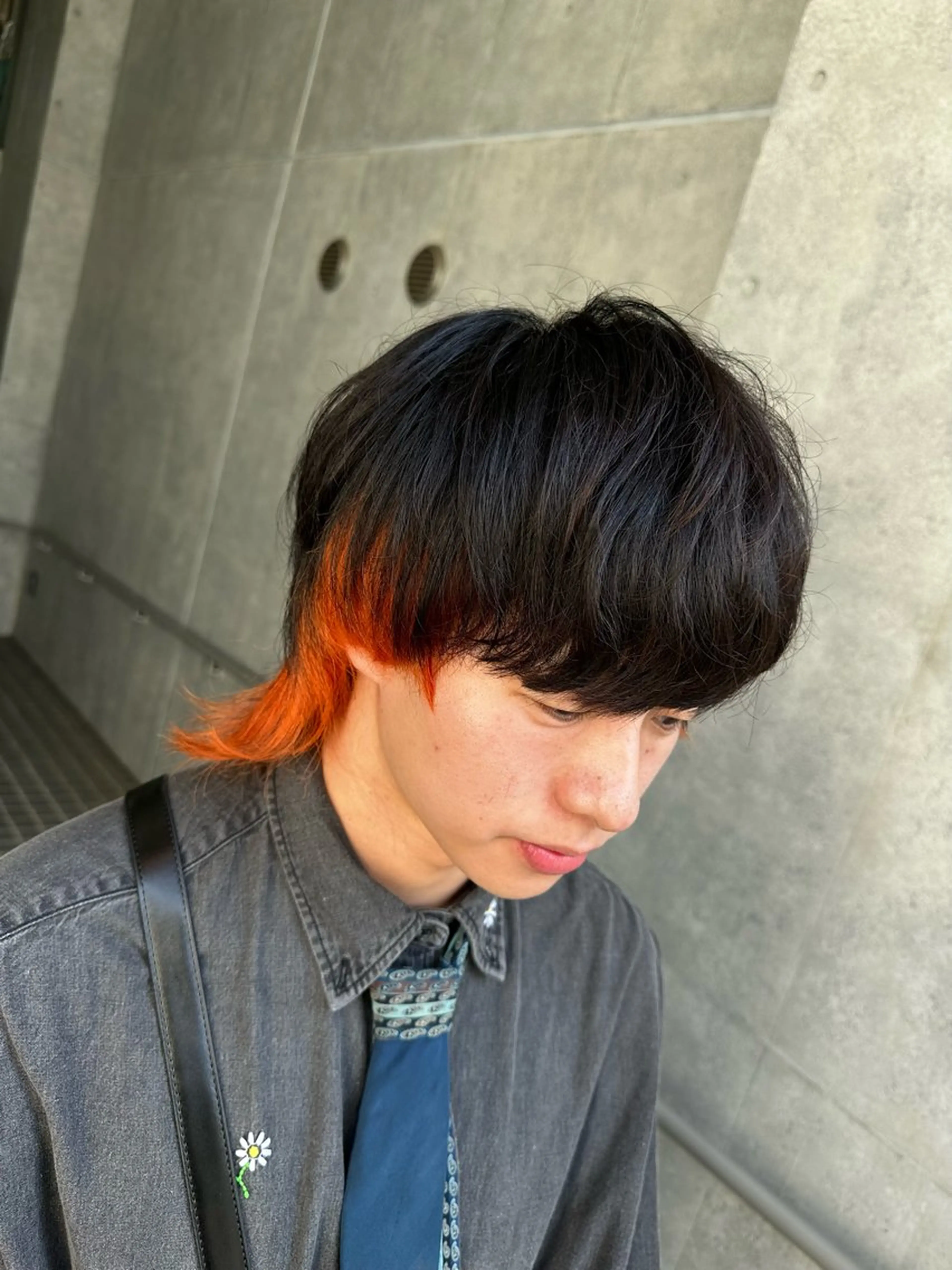 カラー メンズ オレンジ デザインカラー🎨 下北沢 / 磯部のヘアスタイル