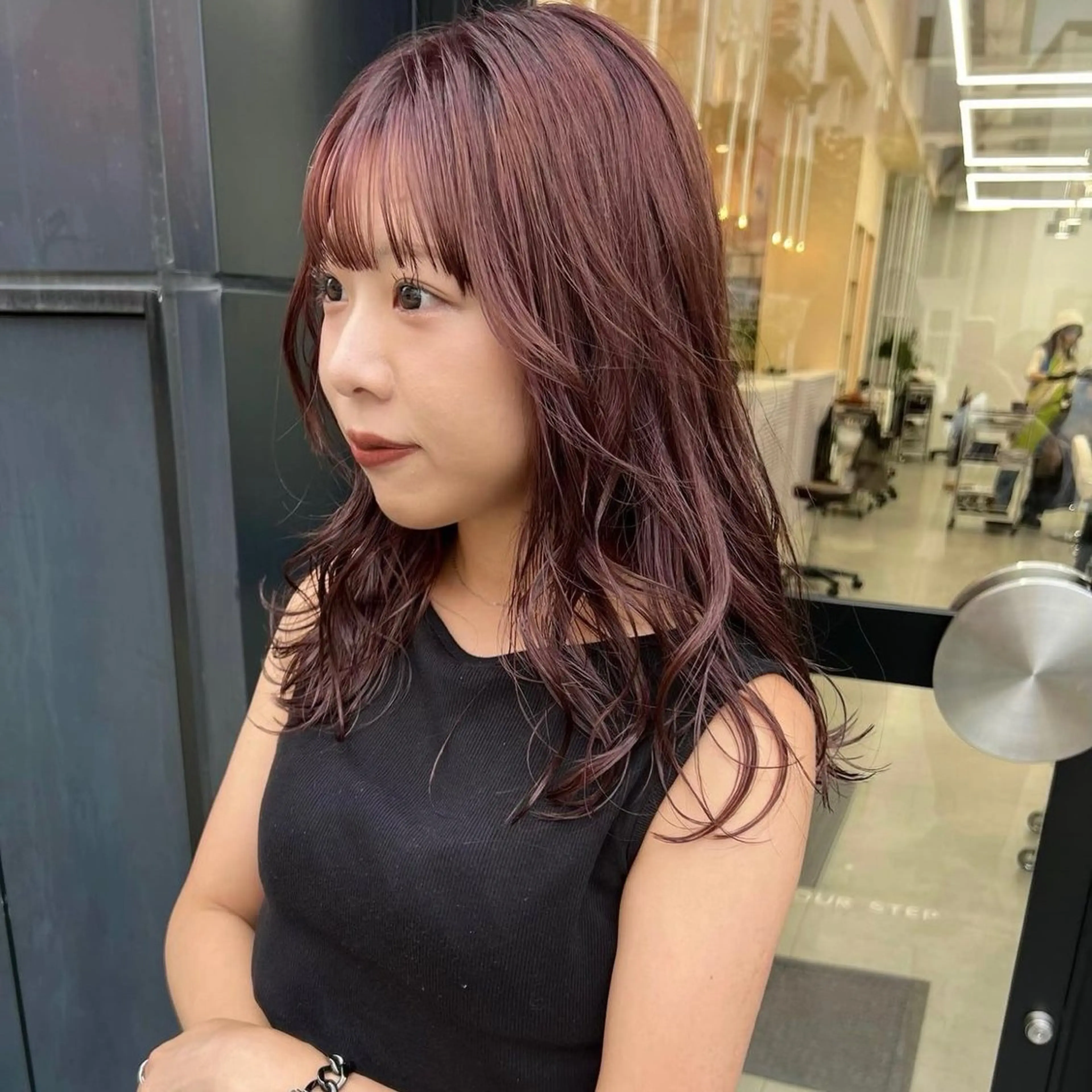 ロング カラー ブラウンカラー ピンクカラー ピンクブラウン arisa/暖色 /伏見/レイヤーのヘアスタイル