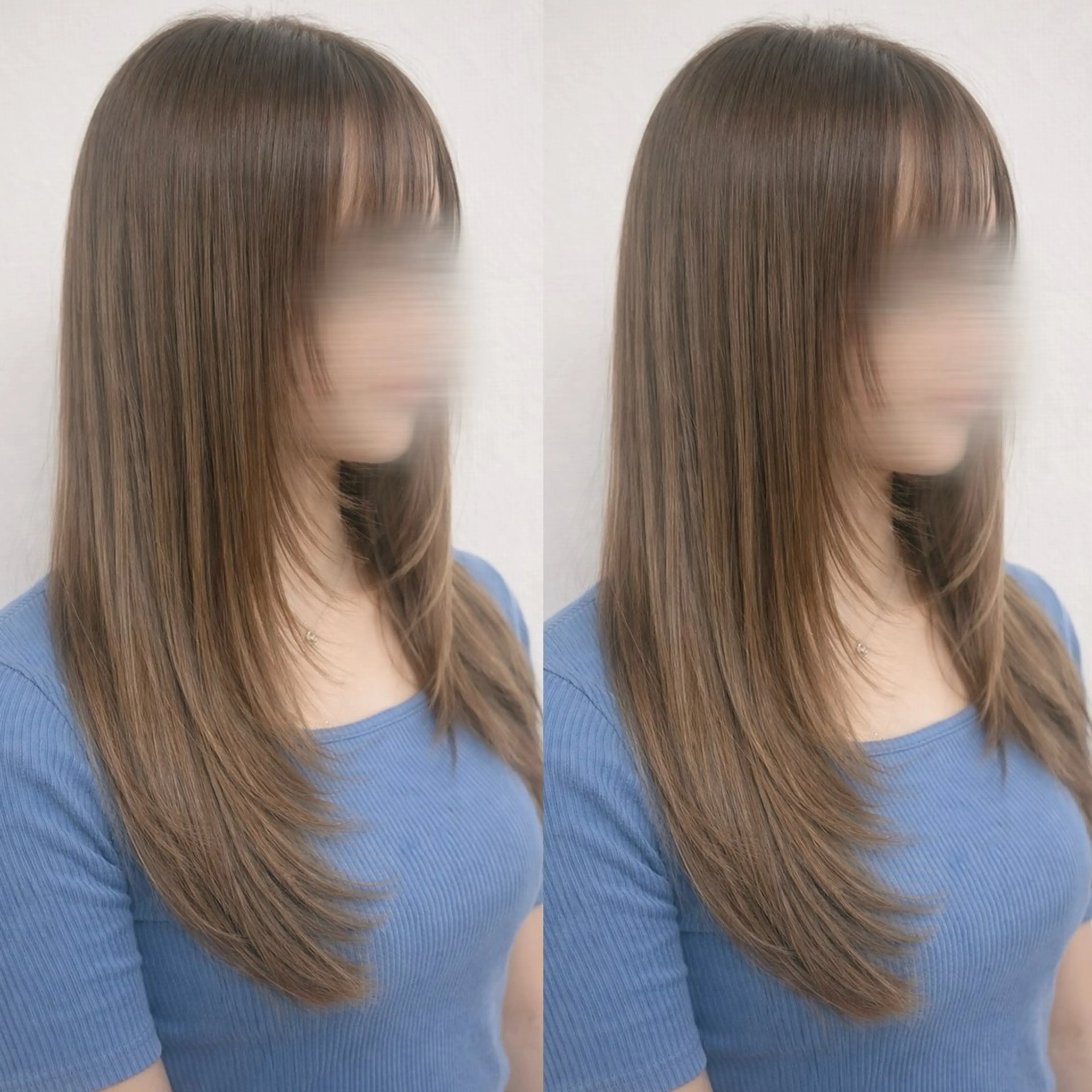 ロング カラー カット ヘアカラー 顔周り🎀 暖色系カラー🎀愛美のヘアスタイル