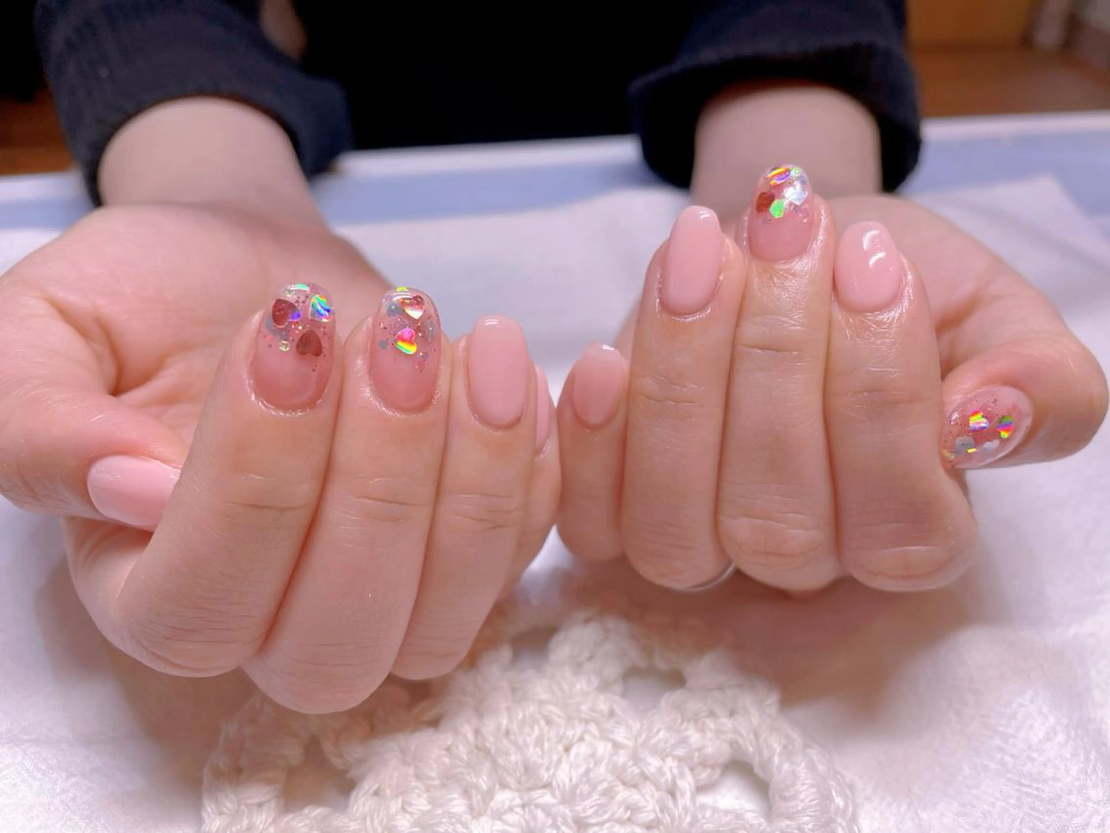 ネイル ハート キラキラネイル ピンク ハンドネイル ネイリスト ❄️ユキ❄️のネイルデザイン