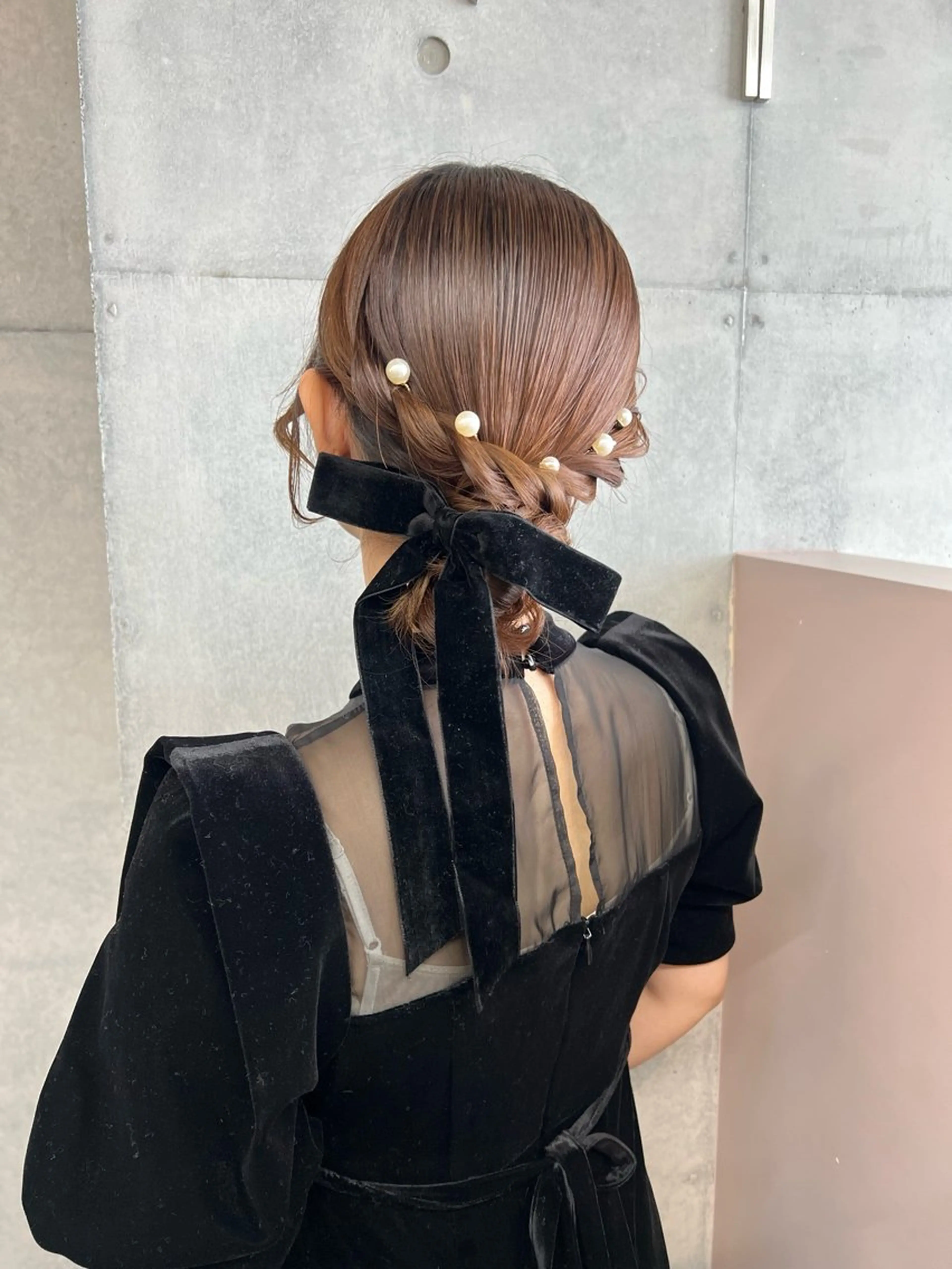 ロング カコ/レイヤーカット ヘアアレンジのヘアスタイル