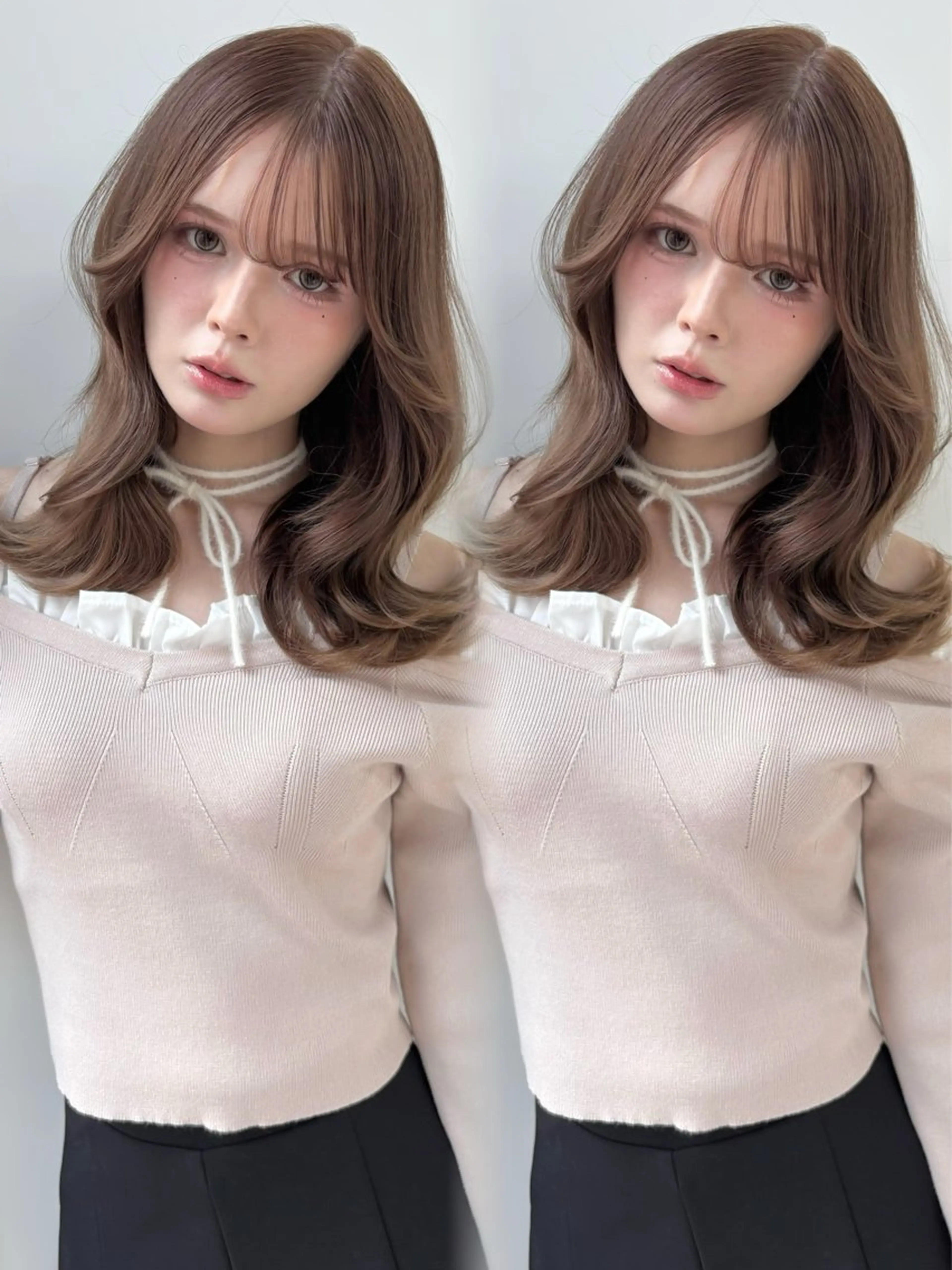 セミロング カラー ブラウンカラー チョコレートブラウン くびれヘア カット ヘアカラー トリートメント 盛れる顔周り🤍渋谷 Risa🎀のヘアスタイル