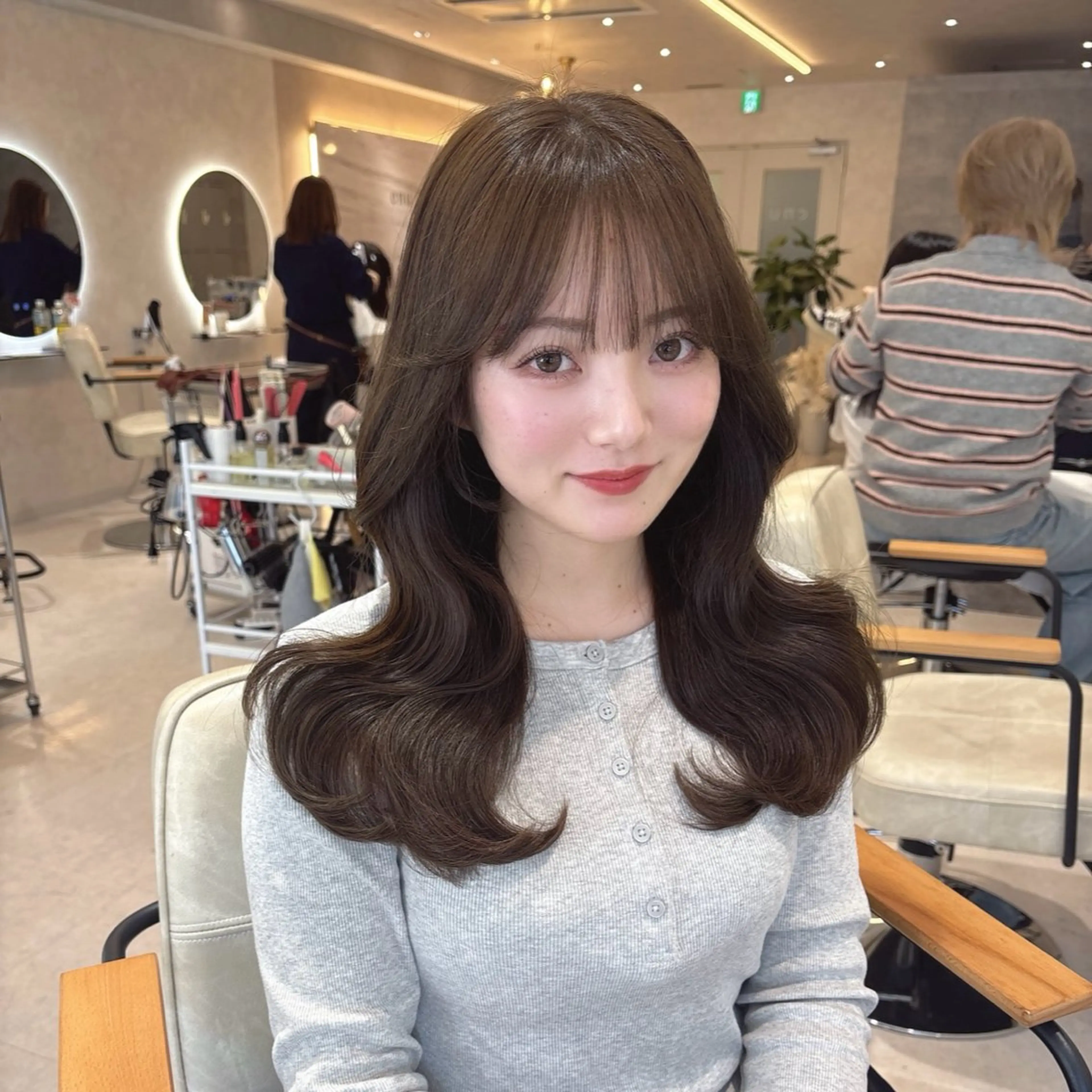 セミロング カラー 韓国風×髪質改善 ゆりのヘアスタイル