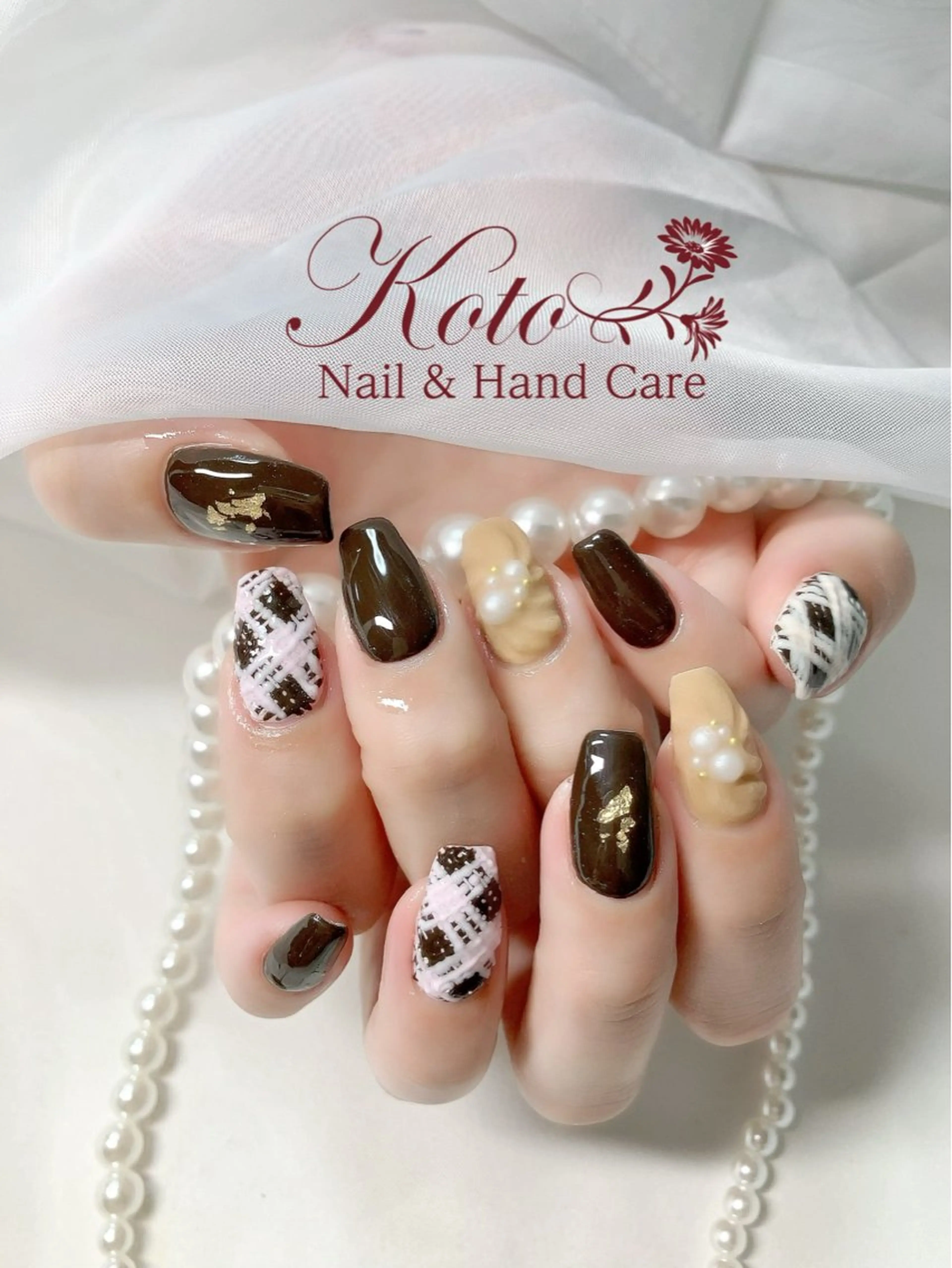 ネイル 長さ出し ジェルネイル 持ち込み ニュアンスネイル 赤色 ハンドネイル Nail Salon KOTOのネイルデザイン