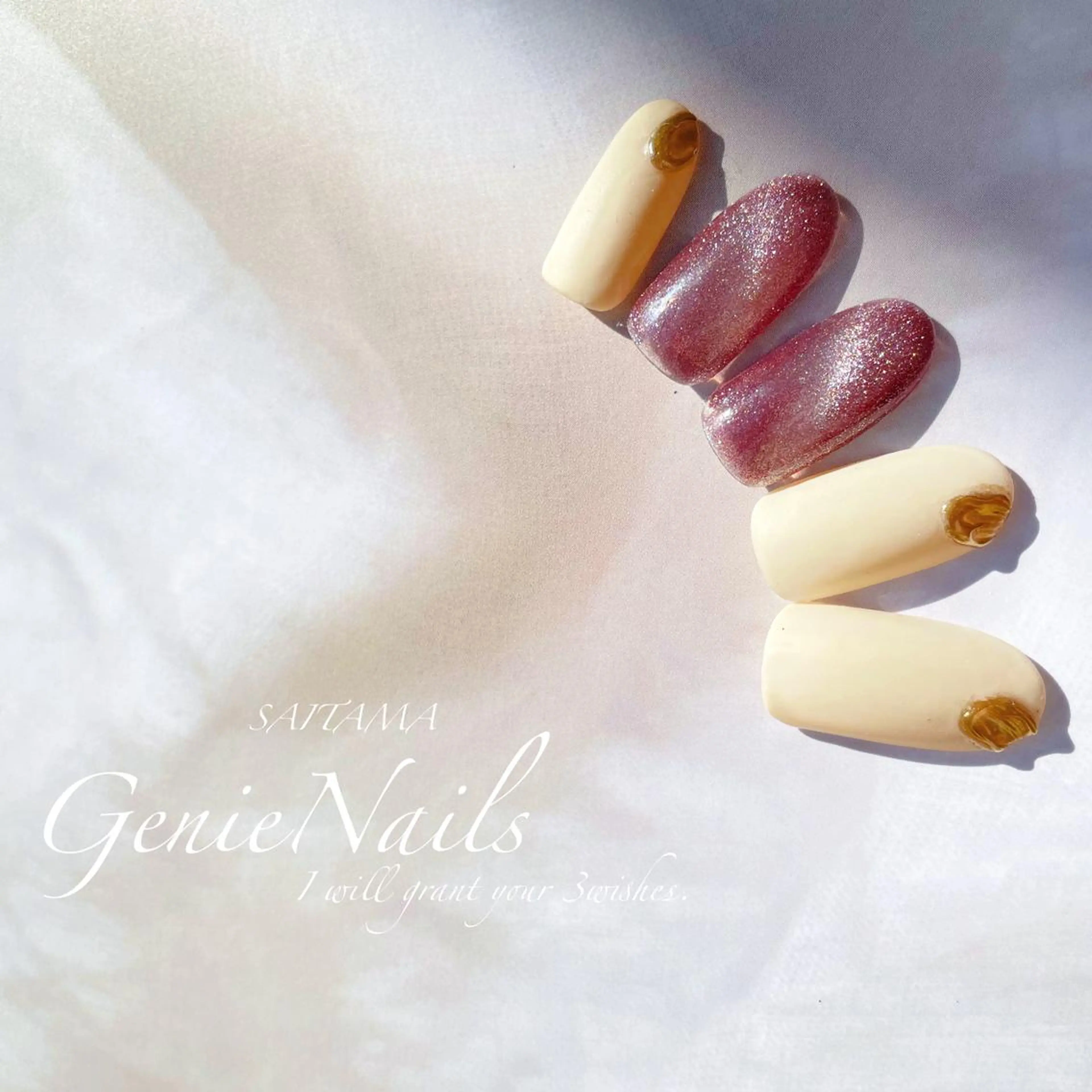 ネイル マグネットネイル ニュアンスネイル Genie Nailsのネイルデザイン