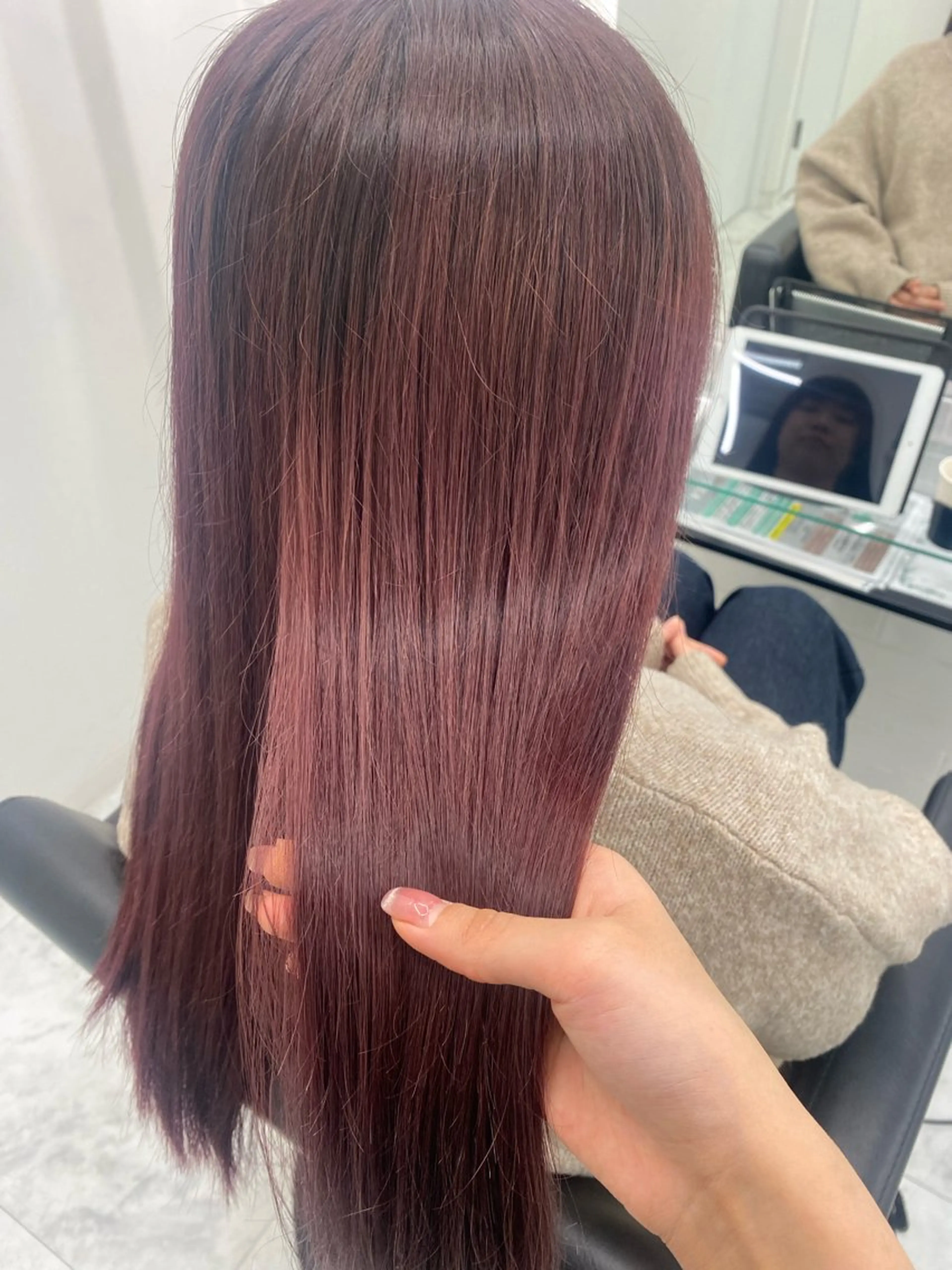 セミロング ピンクブラウン カット ヘアカラー トリートメント 髪質改善サロン🫧 セキチサトのヘアスタイル