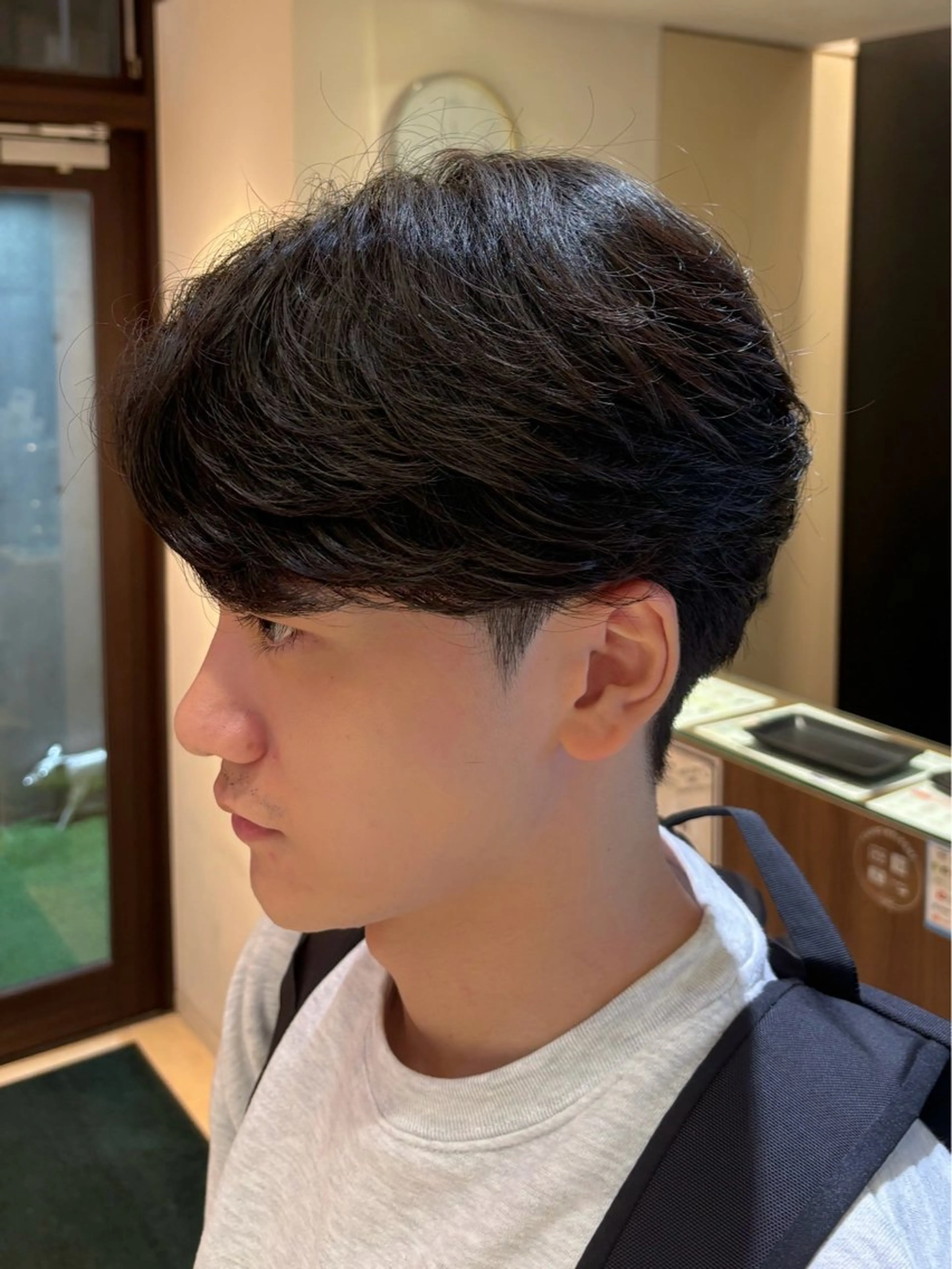 ショート パーマ メンズ カット パーマ カルマパーマ韓国ヘア shiryuのヘアスタイル