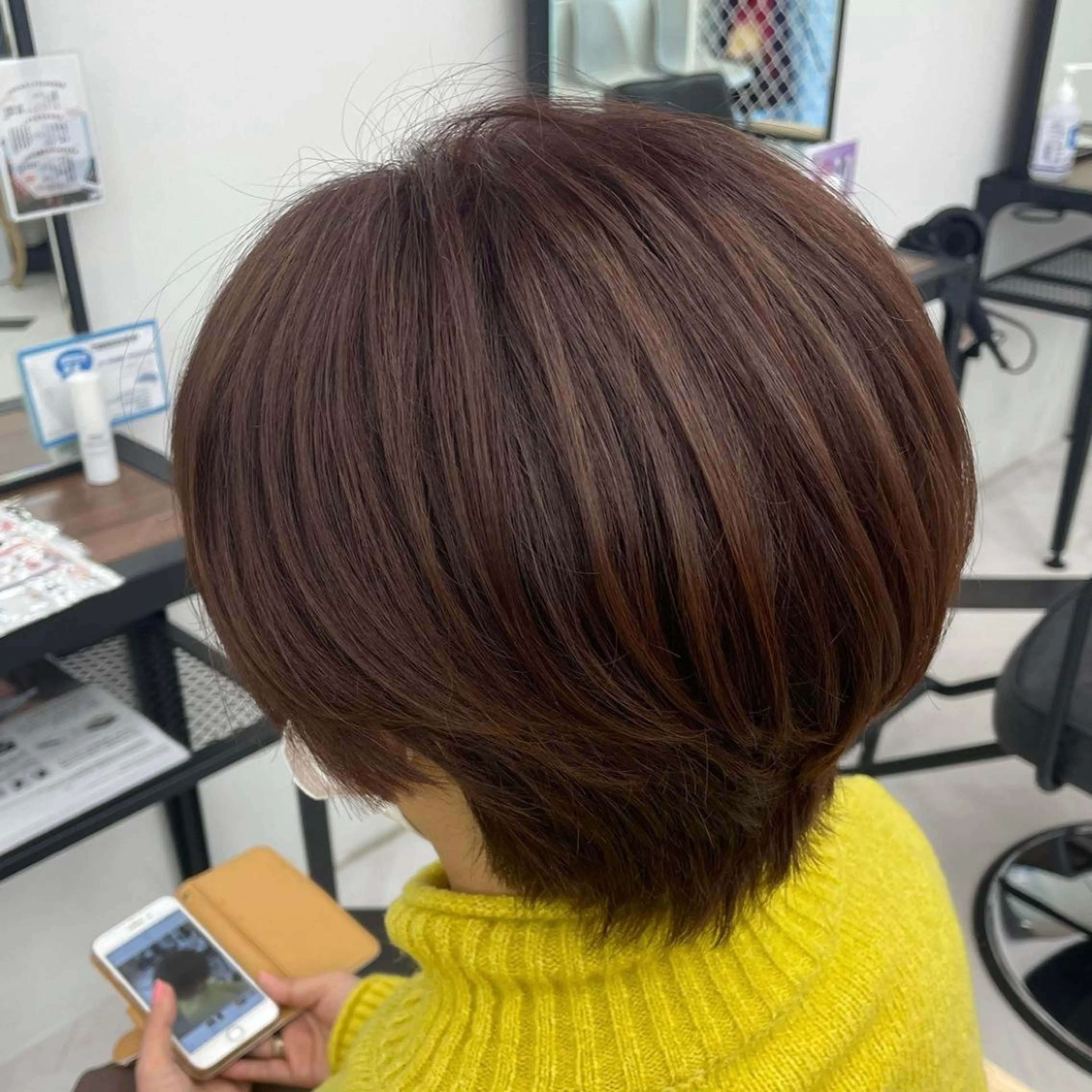 セミロング カラー ブラウンカラー ピンクカラー ピンクブラウン mona/ ストレートスタイル✨のヘアスタイル