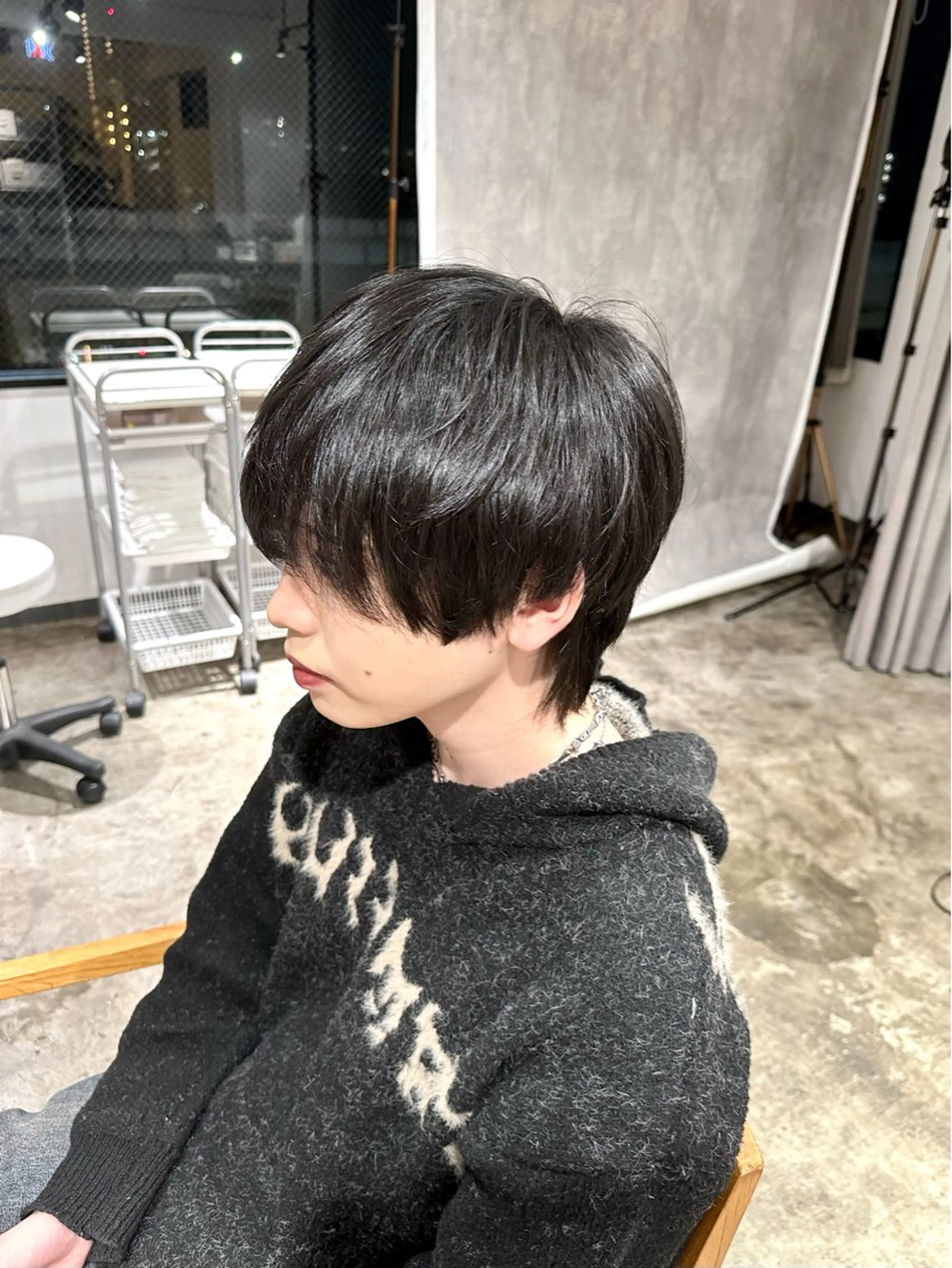 メンズ マッシュウルフ マッシュ メンズパーマ シースルーマッシュ メンズウルフカット カット 骨格補正施術/メンズ 専門美容師/YUYAのヘアスタイル