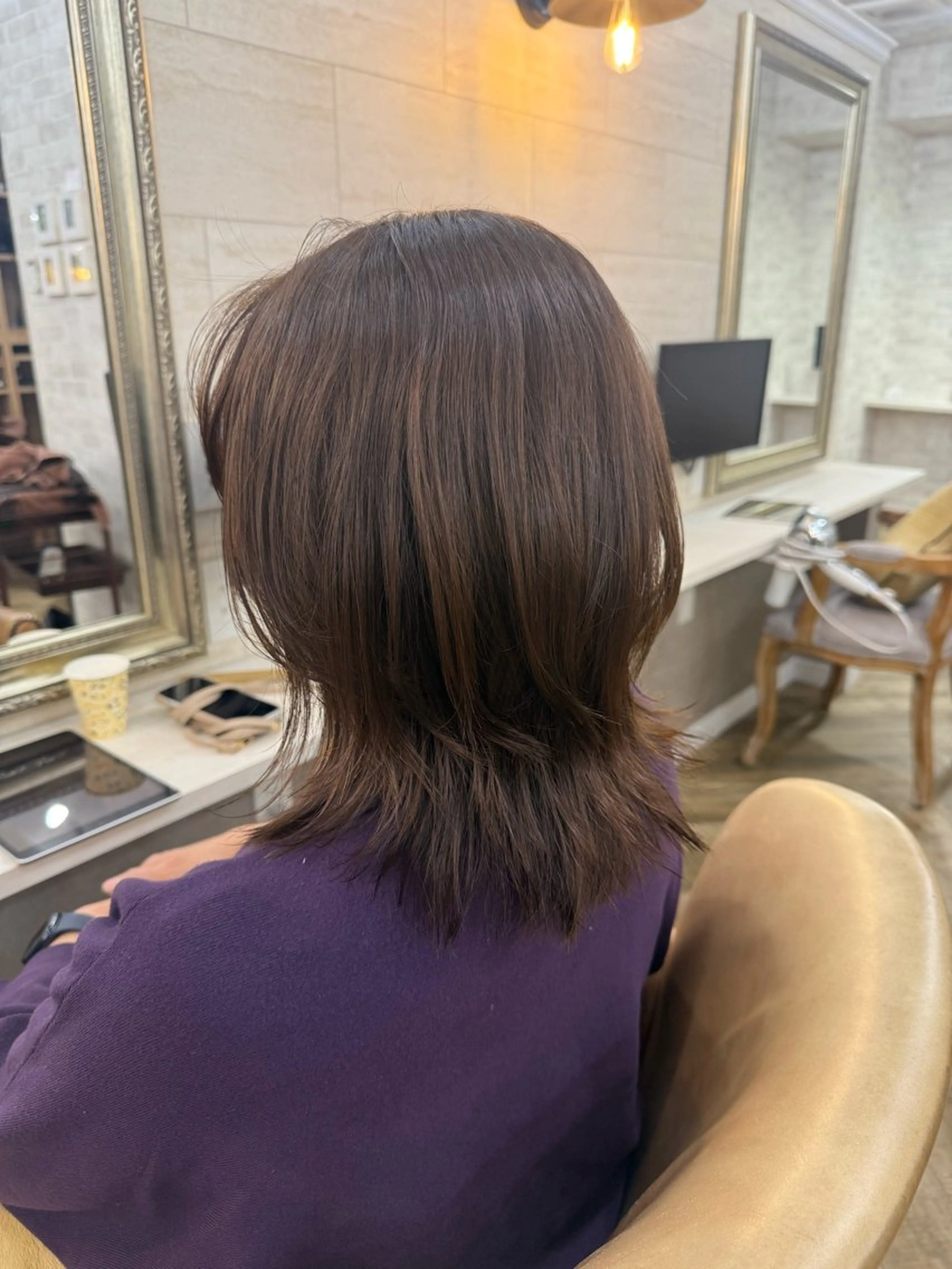 ミディアム くびれヘア レイヤーカット 縮毛矯正 カット ヘアカラー トリートメント 🫧MANOKA🫧 似合わせ/レイヤーのヘアスタイル