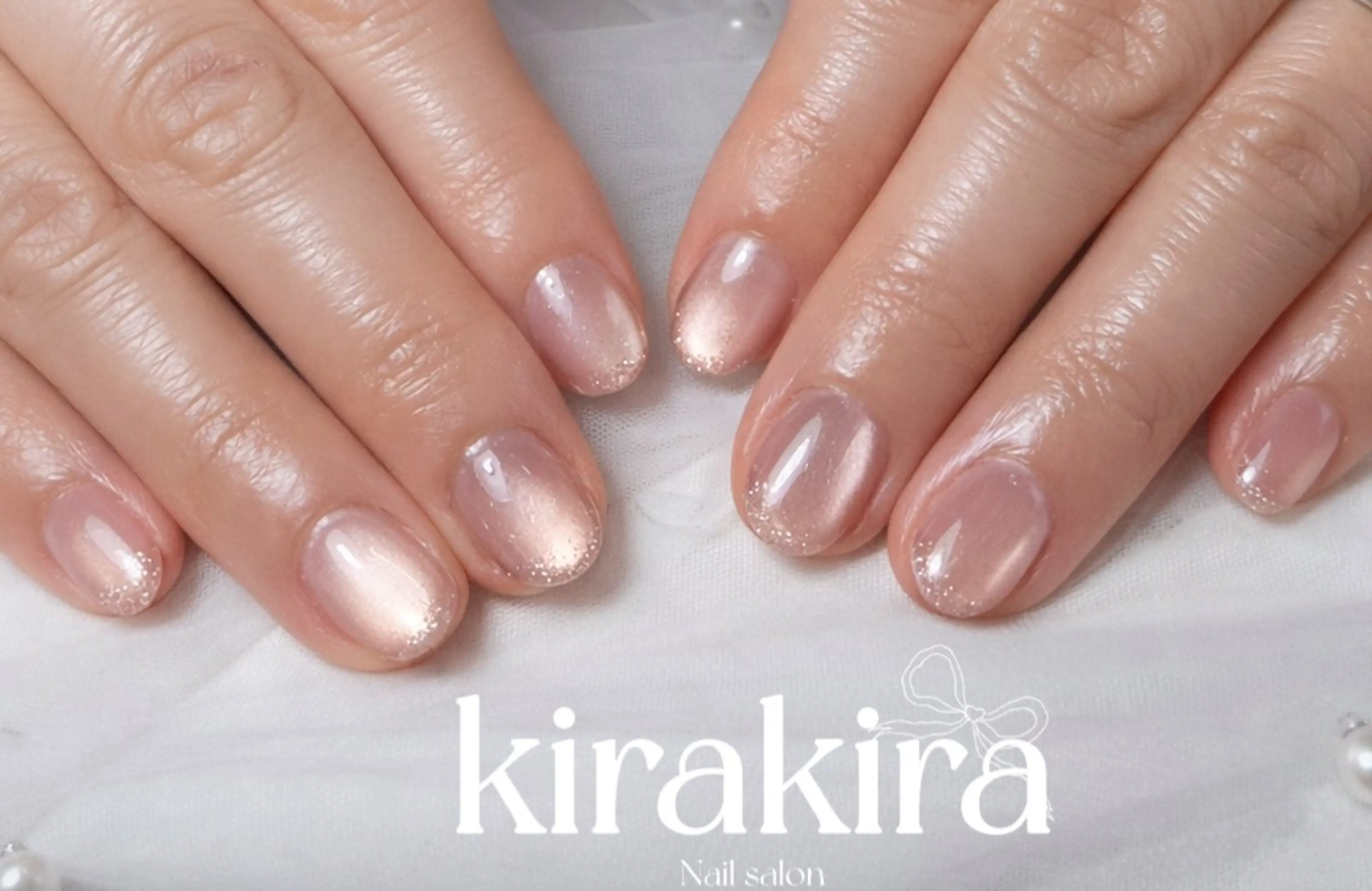 ネイル 入学式 フットネイル グラデーション 卒業式 キラキラネイル Kirakira Nail salonのネイルデザイン
