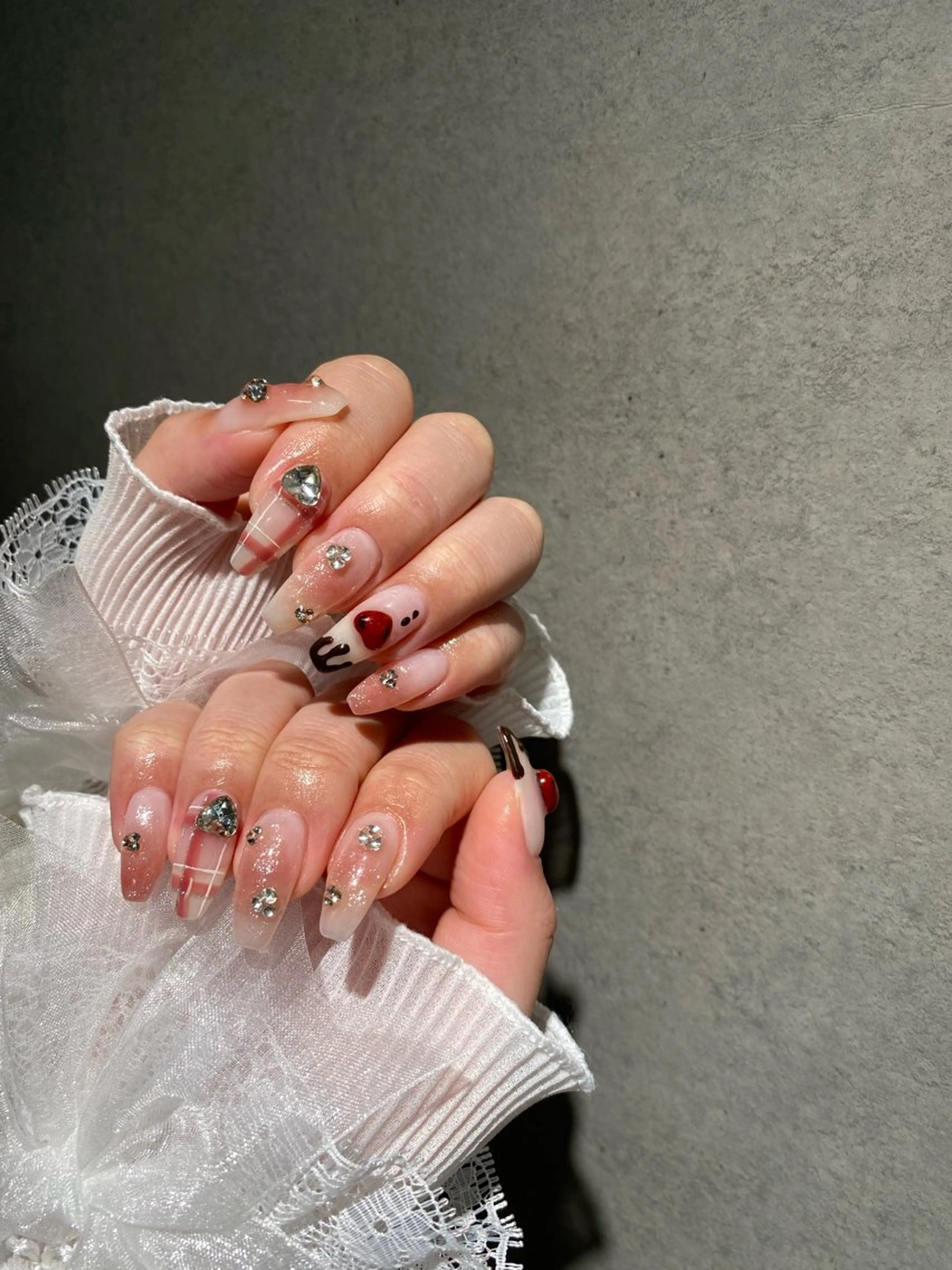 ネイル I-nailロング /ワンホン/キラキラのネイルデザイン