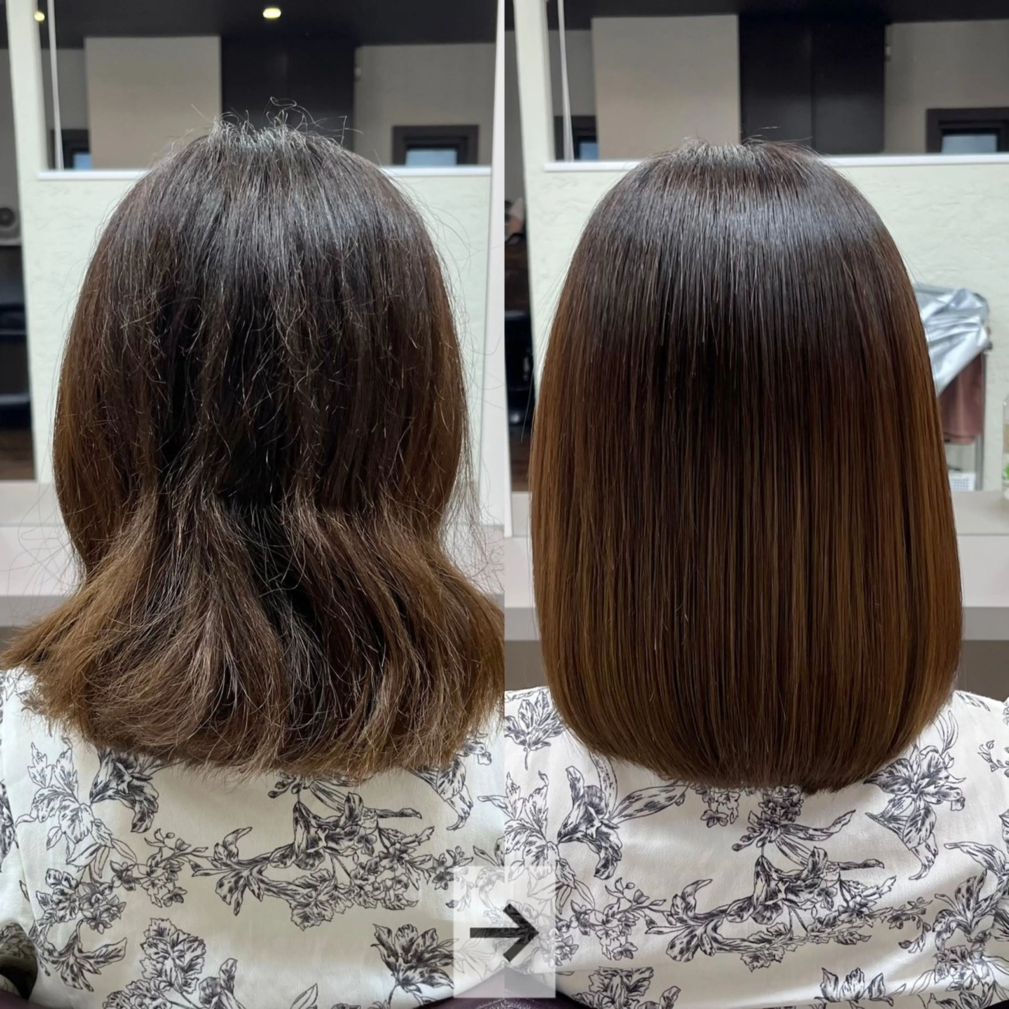 ミディアム ミディアムパーマ 髪質改善 縮毛矯正 トリートメント 縮毛矯正 トリートメント KIZU 髪質改善 オカルト怪談のヘアスタイル