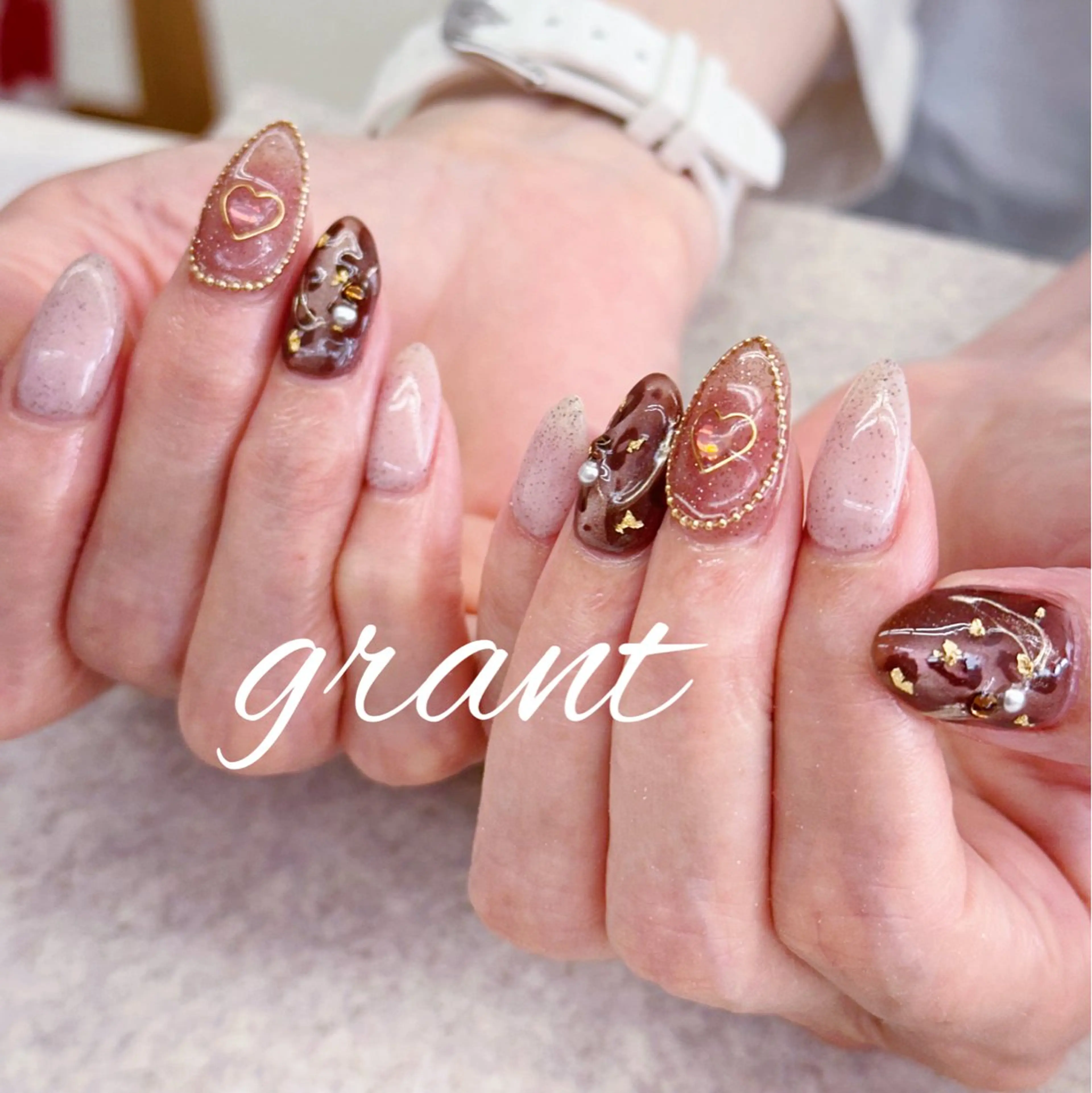 ネイル アニマル柄 マグネットネイル ハンドネイル nail salon grant所属・nailsalon grantのネイルデザイン