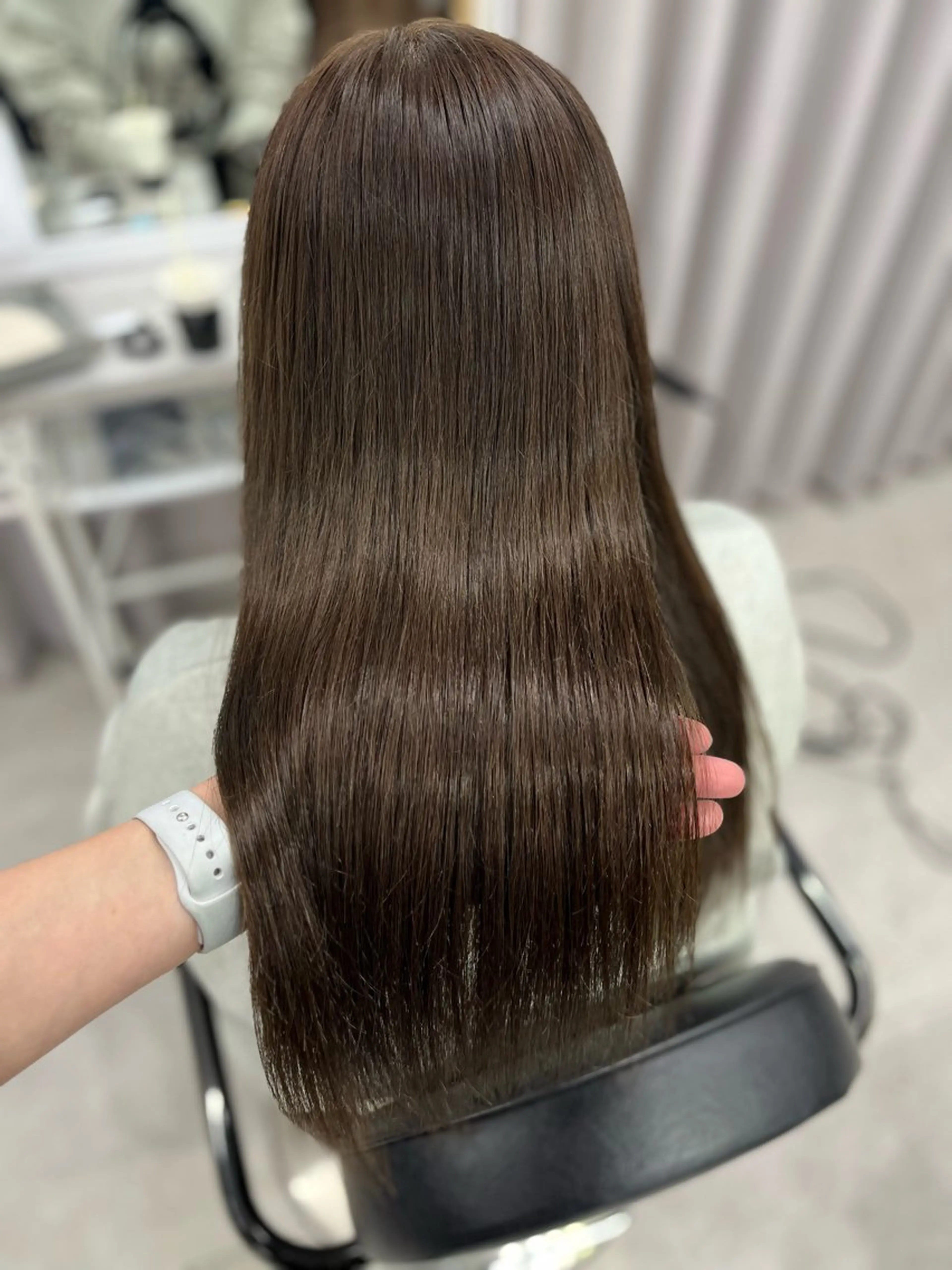 ロング カラー ベージュカラー オリーブベージュ カット ヘアカラー トリートメント 🫧ぷる艶カラー🫧 Yuubi🦩のヘアスタイル