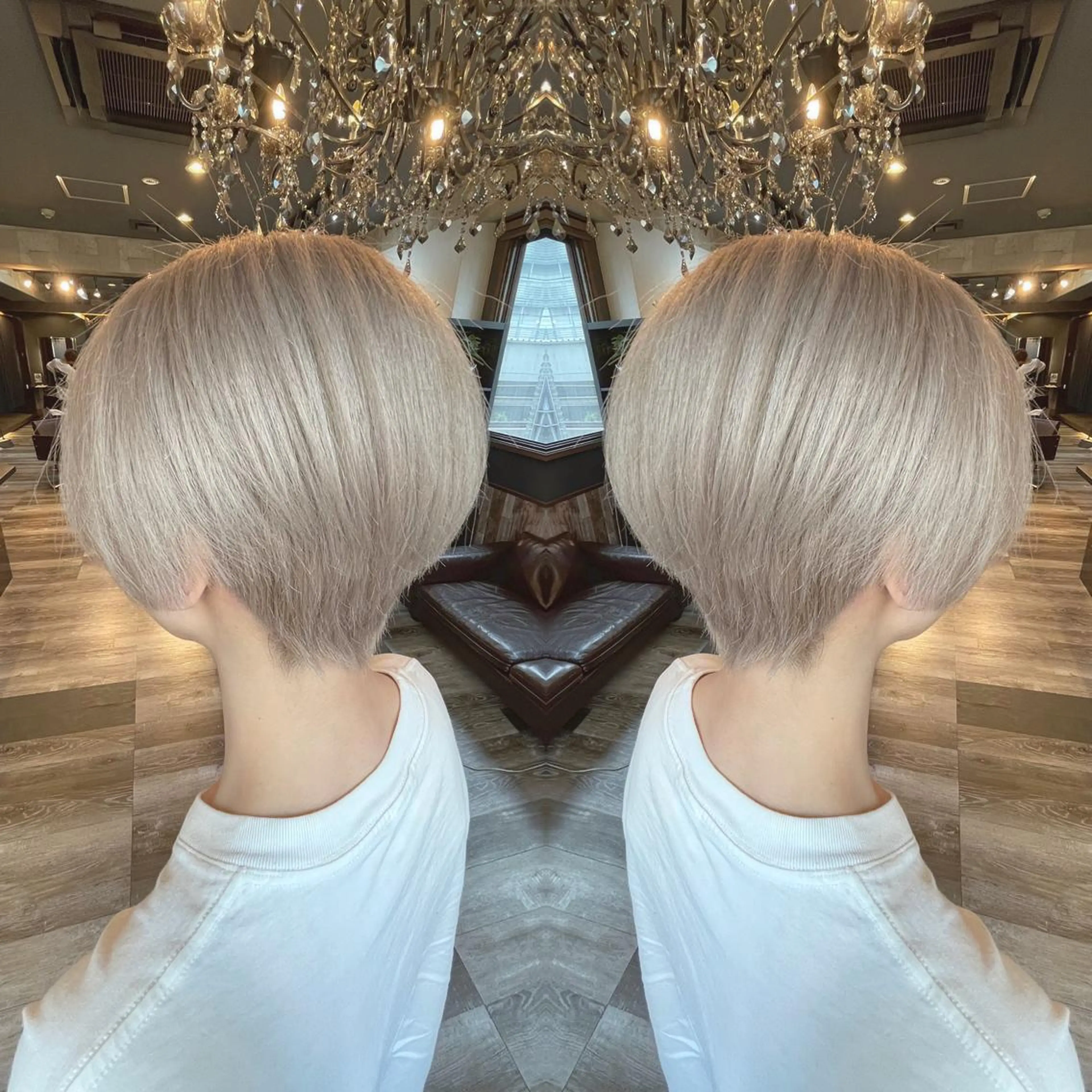 ショート シールエクステ ボブ エクステ 外国人風カラー ハイライト カット KIRA スズキ タクヤ／店長のヘアスタイル