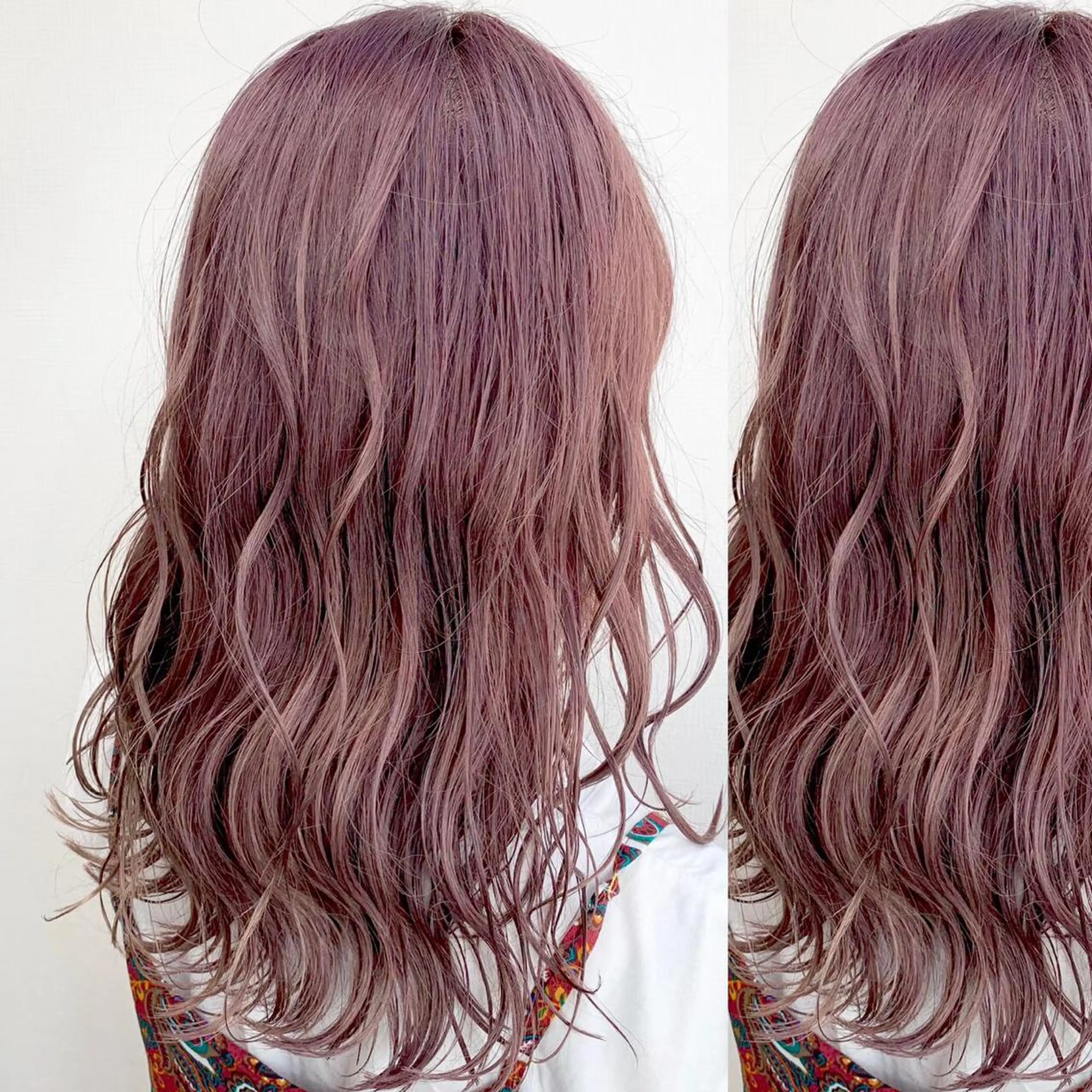 セミロング カラー JuNブリーチに 縮毛矯正するプロのヘアスタイル