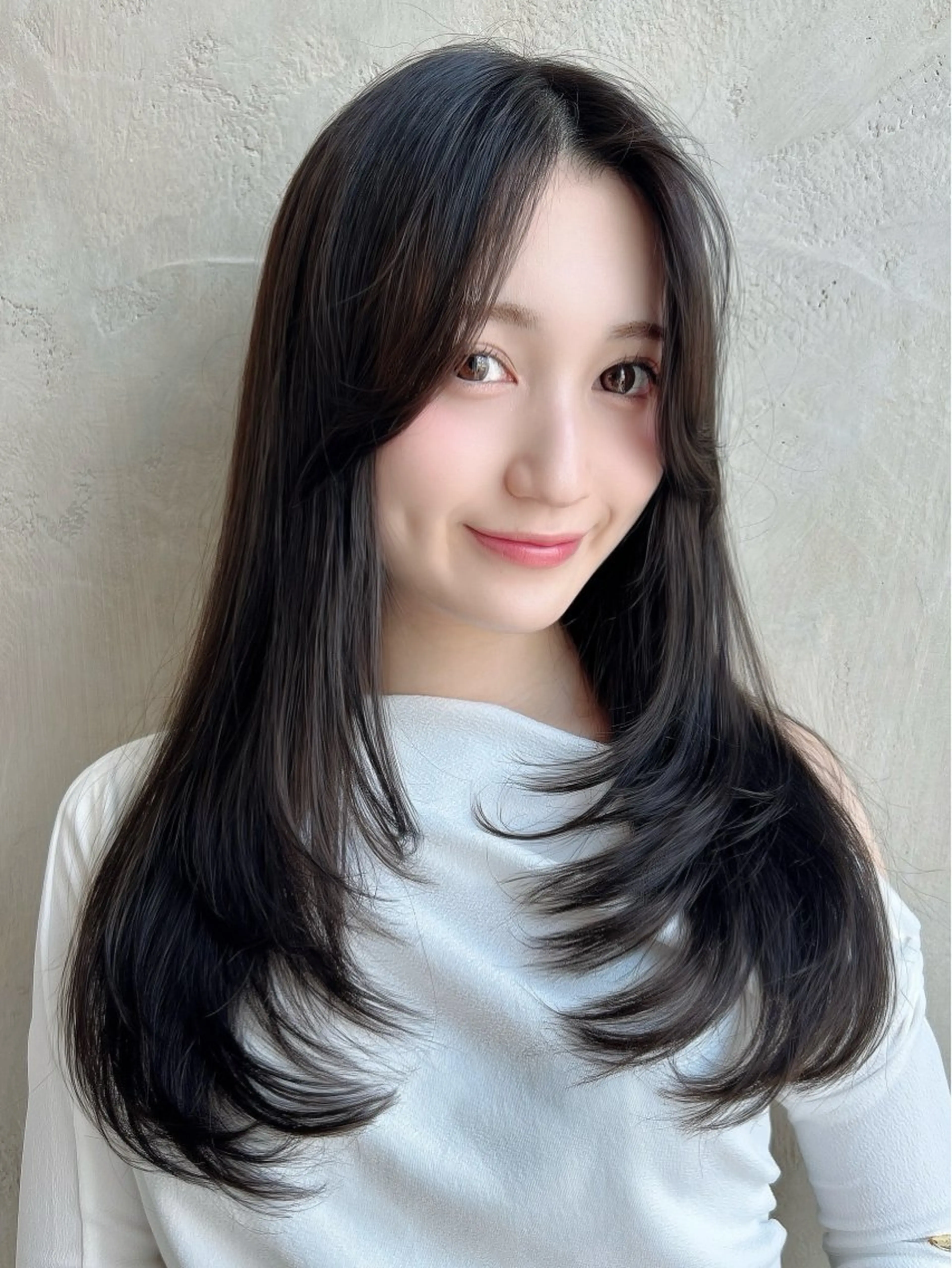 セミロング カラー パーマ カット ヘアカラー トリートメント 新宿✨顔周りカット 韓国ヘア/坂本亜裟海のヘアスタイル