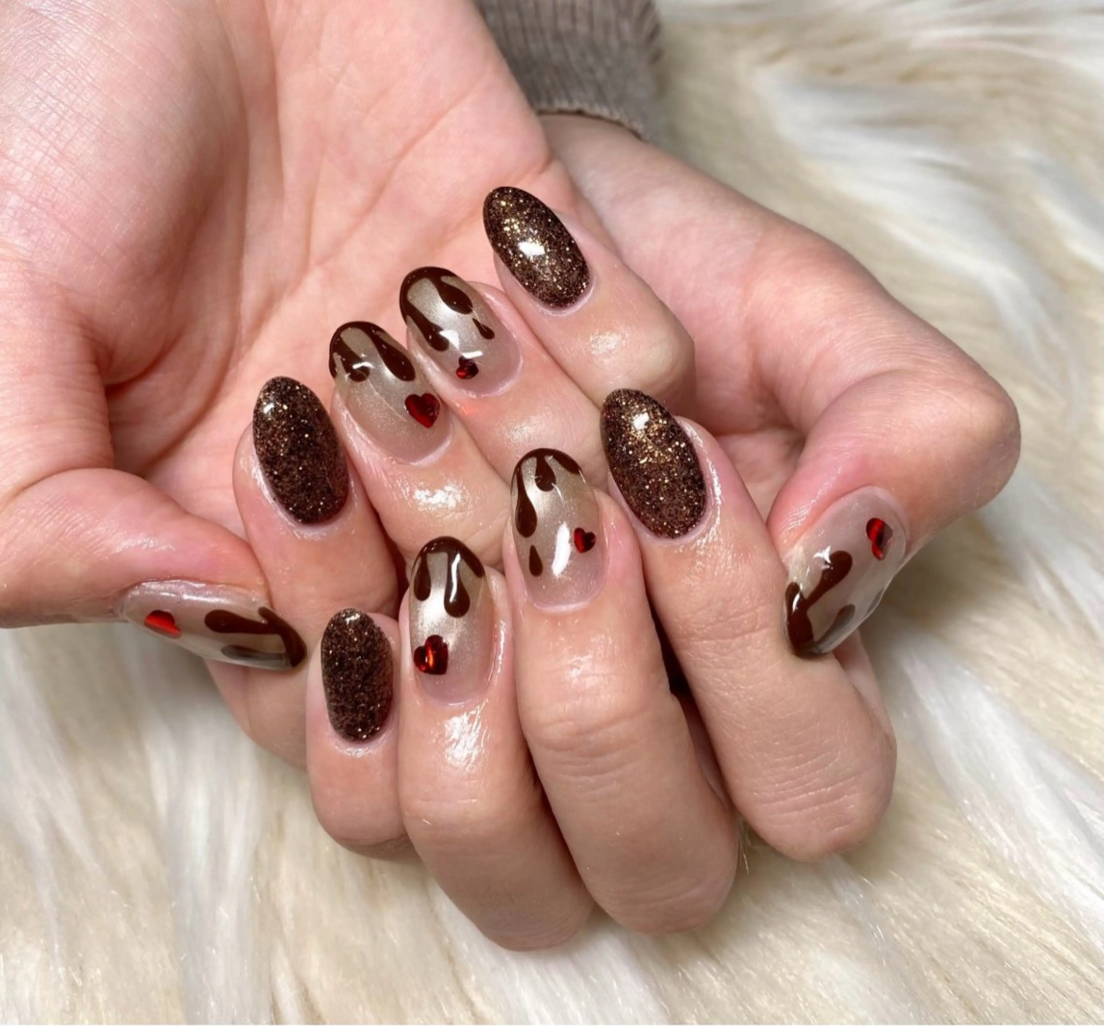 ネイル ボルドー 長さ出し フレンチネイル ジェルネイル グラデーション ハンドネイル Nail&eye Belire 新宿のネイルデザイン