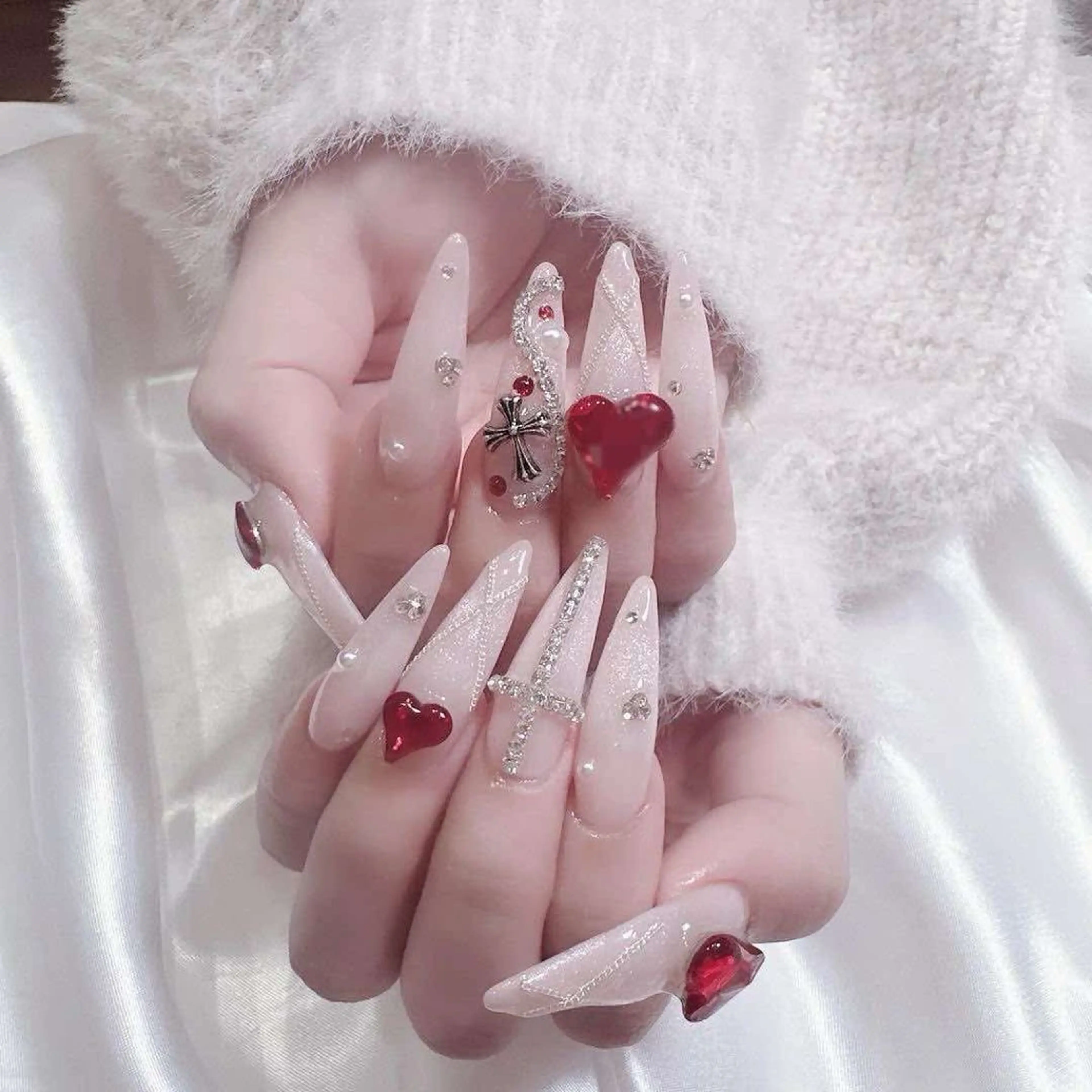 ネイル 長さ出し グラデーション キラキラネイル マグネットネイル ミラーネイル Lee Nails チップ長さだし専門店のネイルデザイン