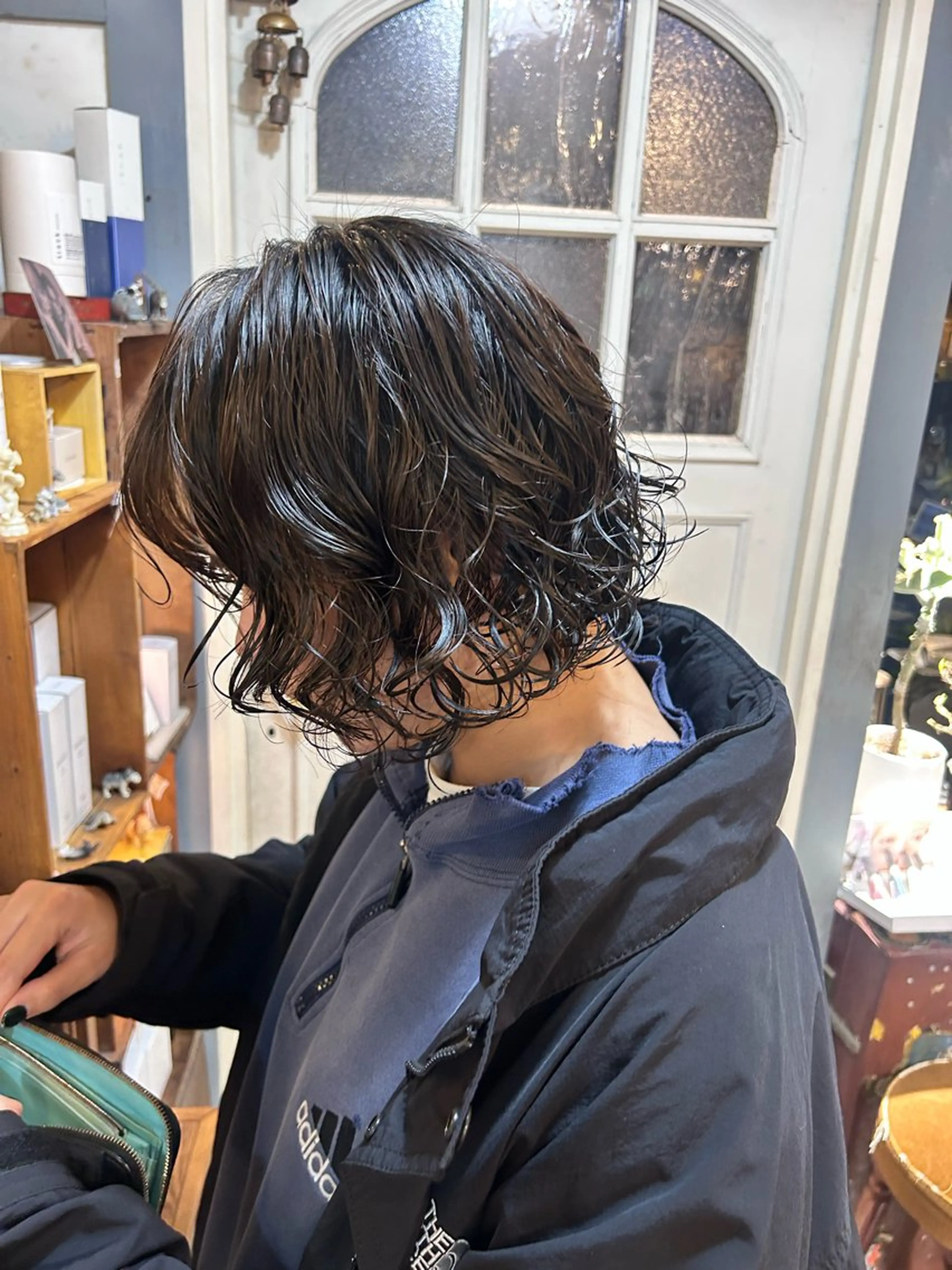 ショート パーマ カット パーマ トリートメント 清水千優/パーマ/透 明感カラー/メンズのヘアスタイル