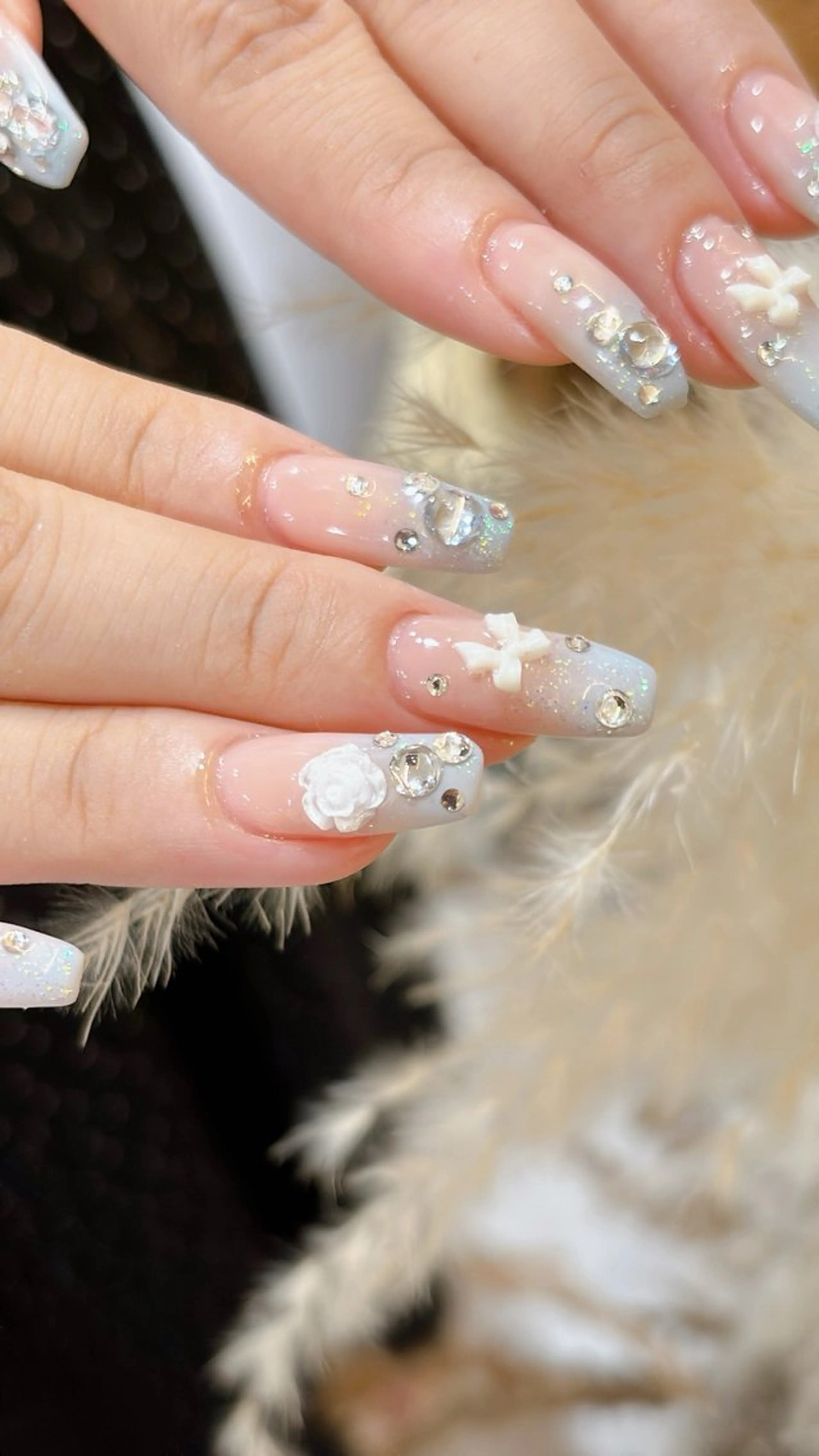 ネイル ジェルネイル 韓国ネイル パラジェル リボン 大澤 香奈子のネイルデザイン