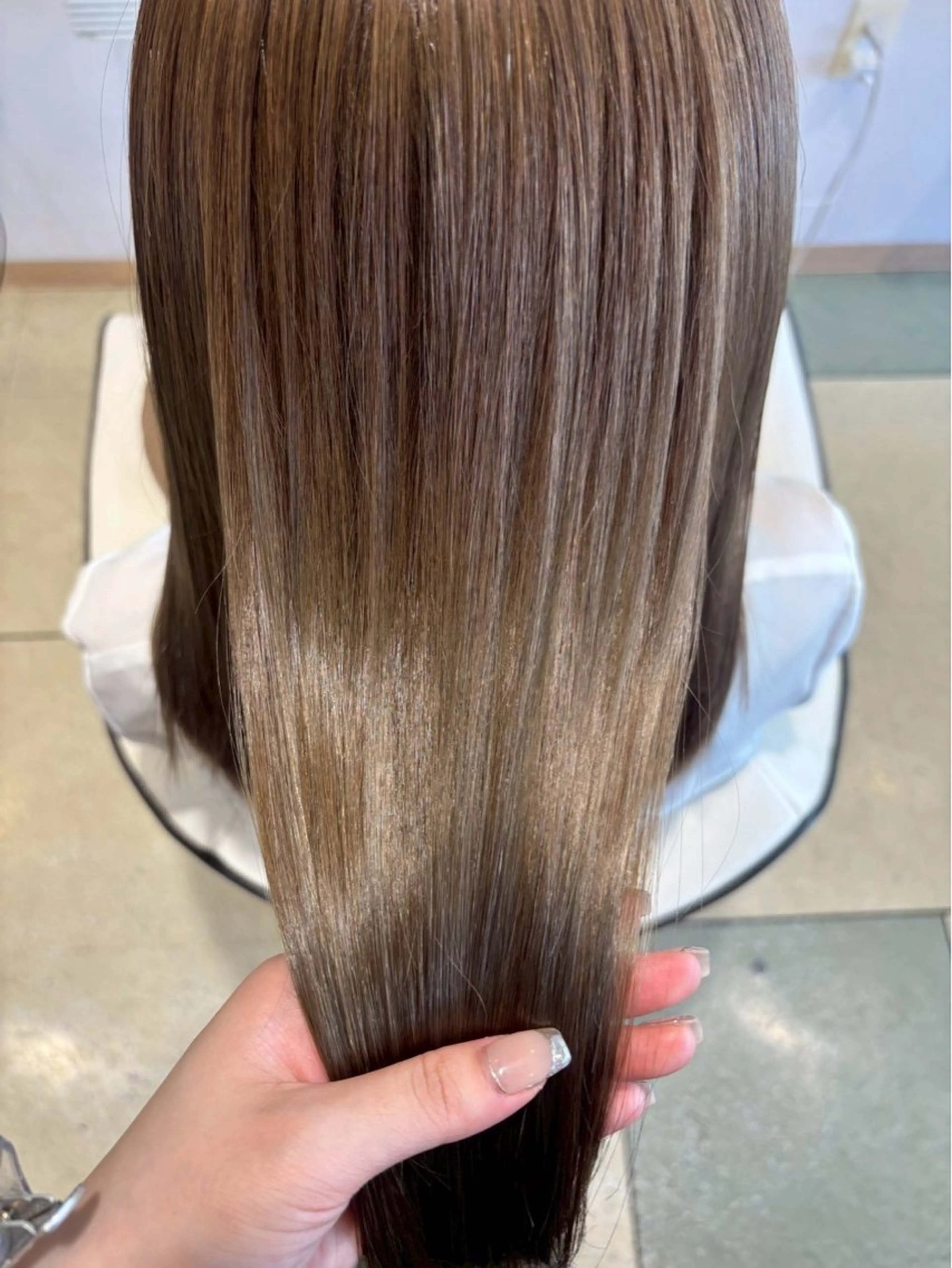 ロング カット ヘアカラー トリートメント ブリーチなし艶カラー /いくののヘアスタイル