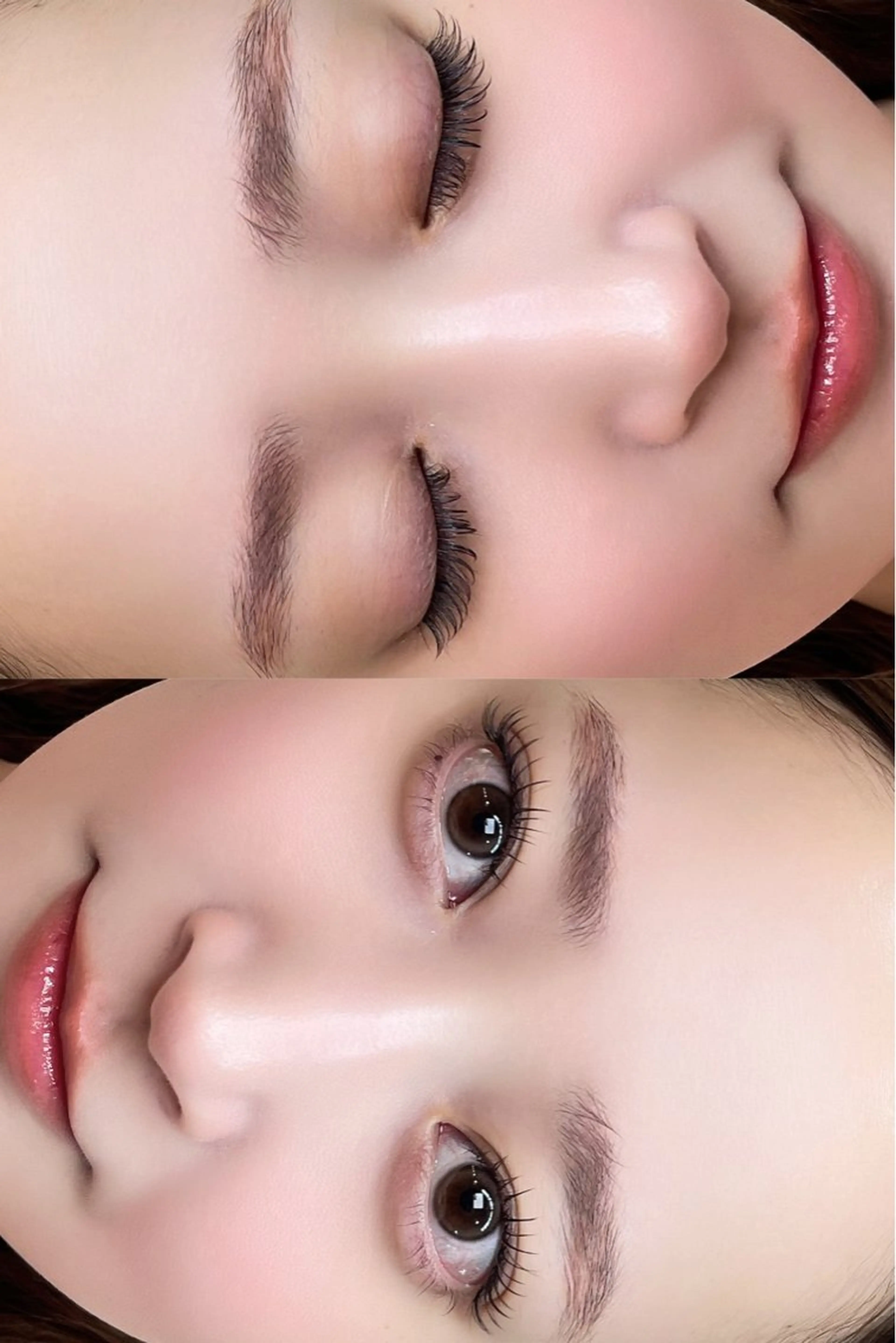 【撮影】💜上まつ毛カラーエクステ140本モデル［募集既定あり］オフあり/レッドピンクブラウン❤️🩷🤎カラー指定の写真