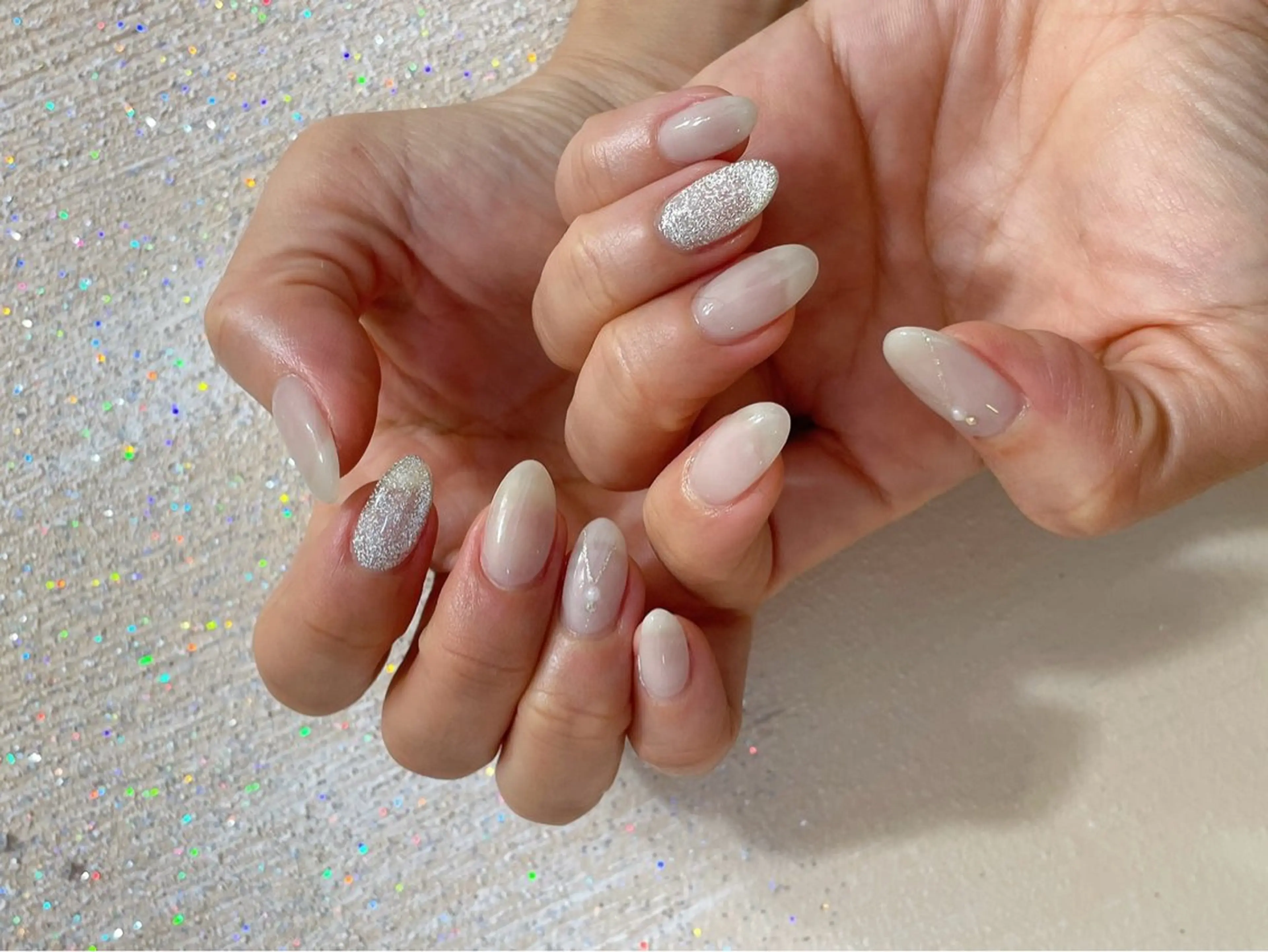 ネイル オーロラネイル フットネイル フレンチネイル ジェルネイル マグネットネイル kikinail 溝の口のネイルデザイン