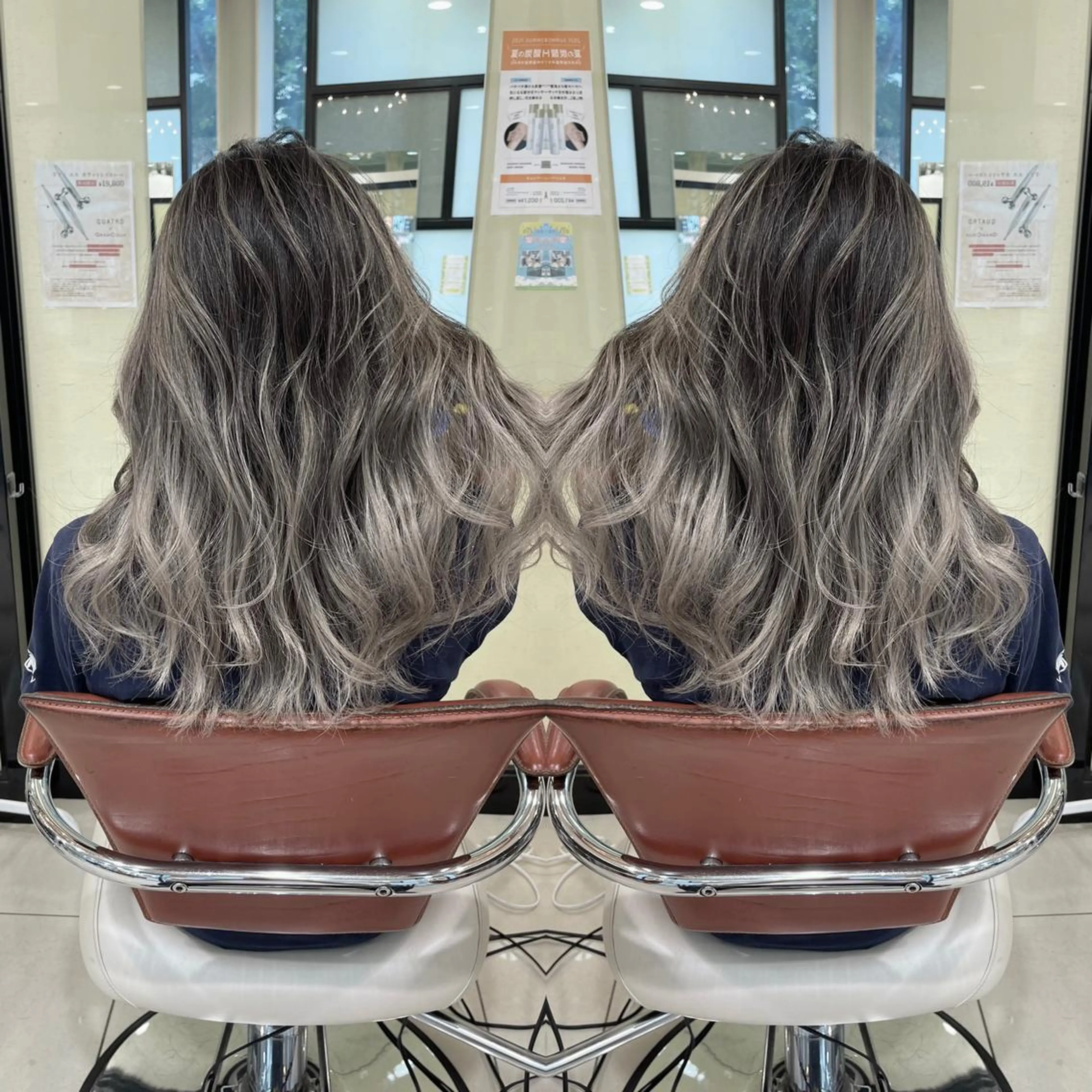 セミロング カット ヘアカラー トリートメント Y Uのヘアスタイル