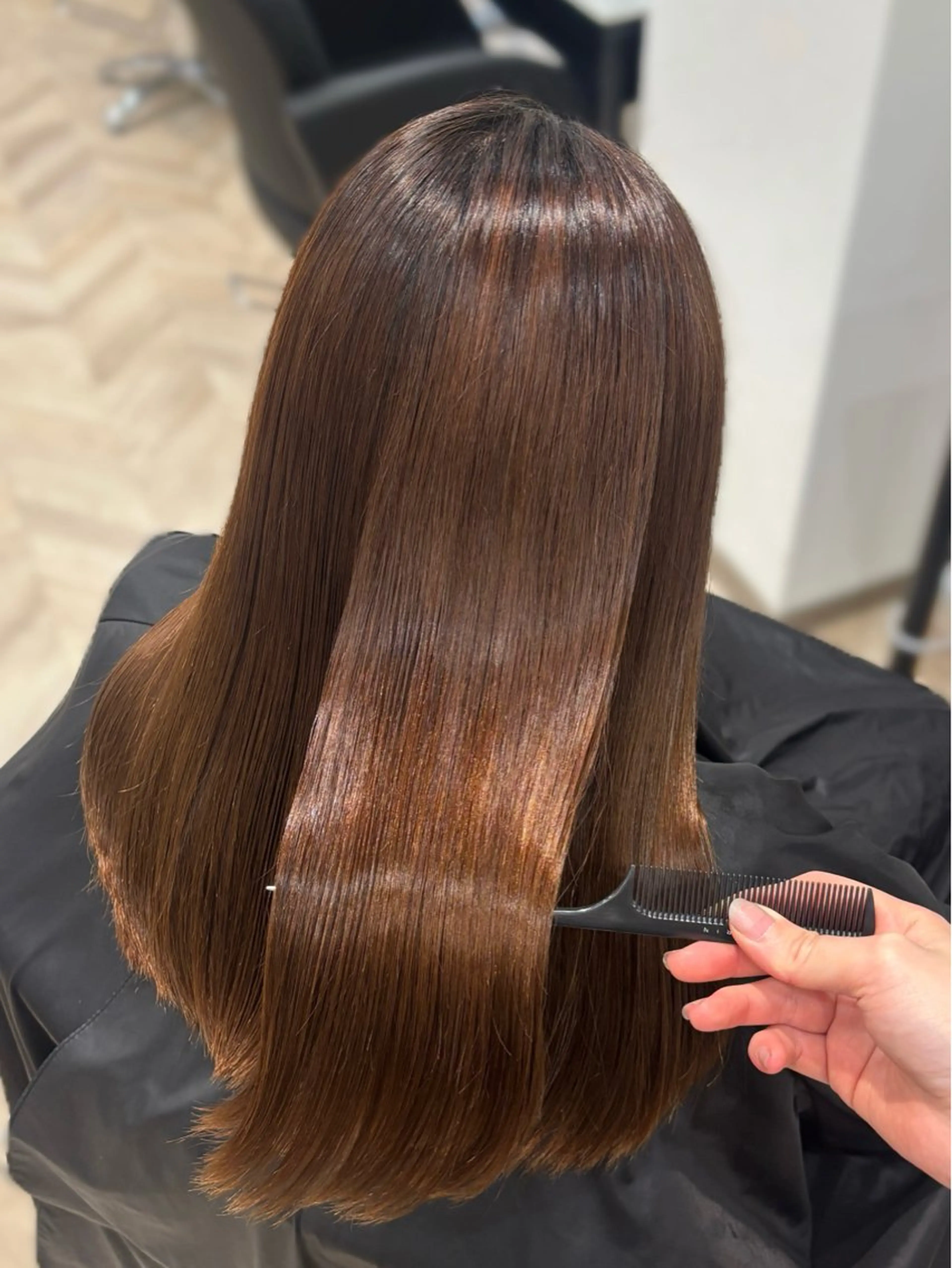 ロング カット 縮毛矯正 トリートメント CHAINON×FeM#所属・名駅/sHiHo/透 明感カラー✨🎀/のヘアスタイル