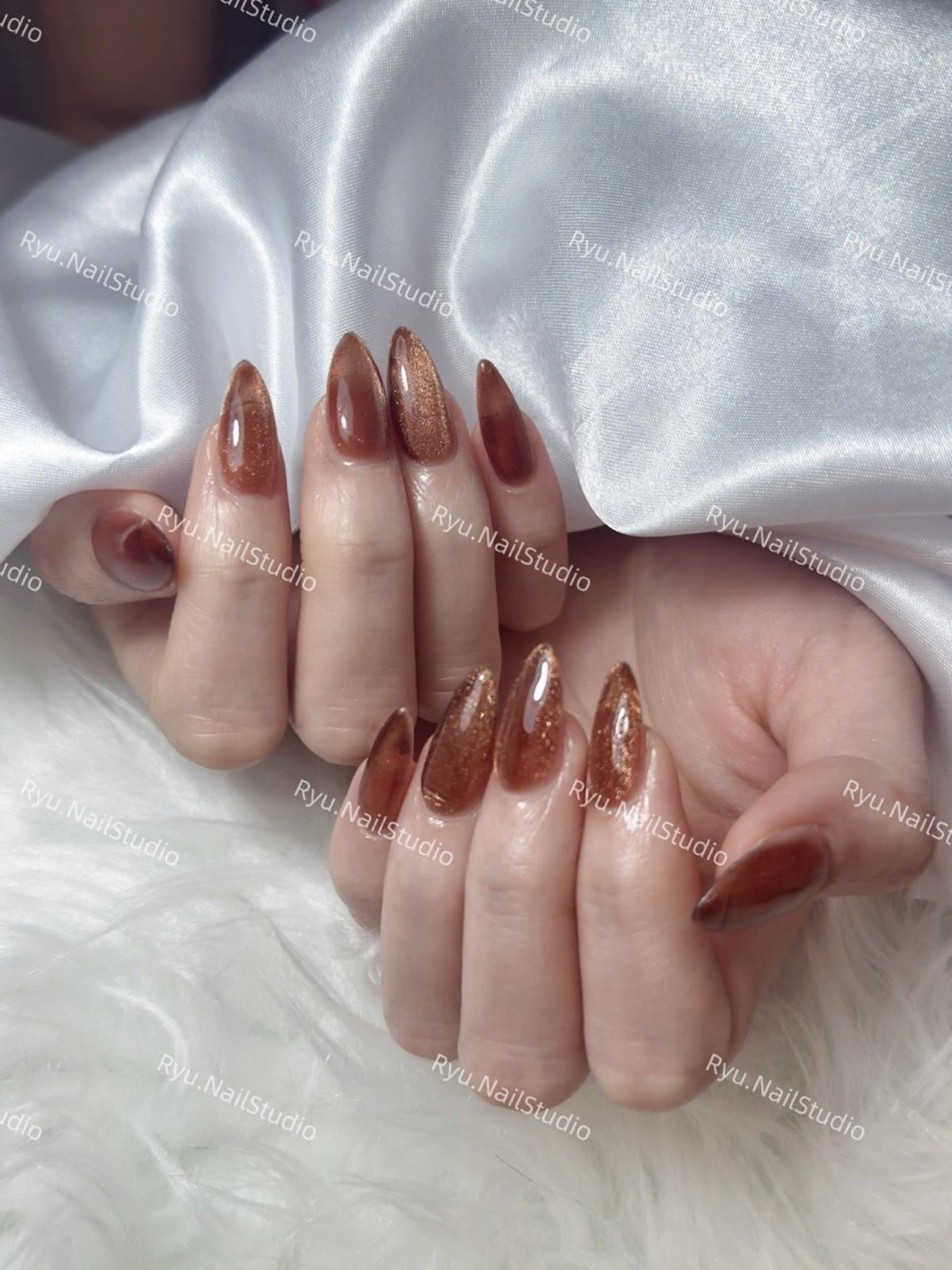 ネイル アートネイル フラワーネイル フレンチネイル ジェルネイル グラデーション ハンドネイル Ryunail所属・Ryu Nail NekoChanのネイルデザイン