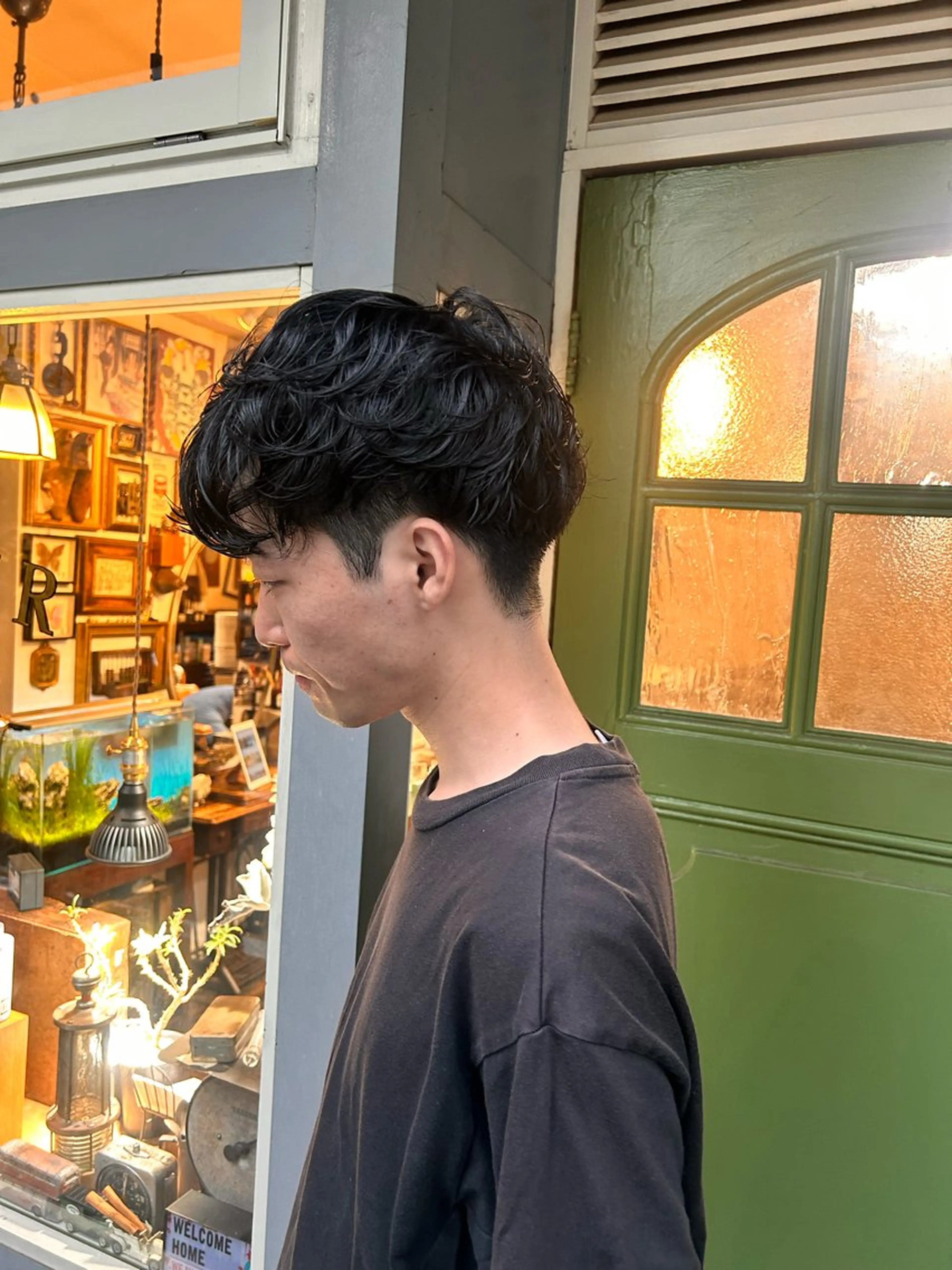 ショート パーマ メンズ マッシュ メンズパーマ カット パーマ 清水千優/パーマ/透 明感カラー/メンズのヘアスタイル