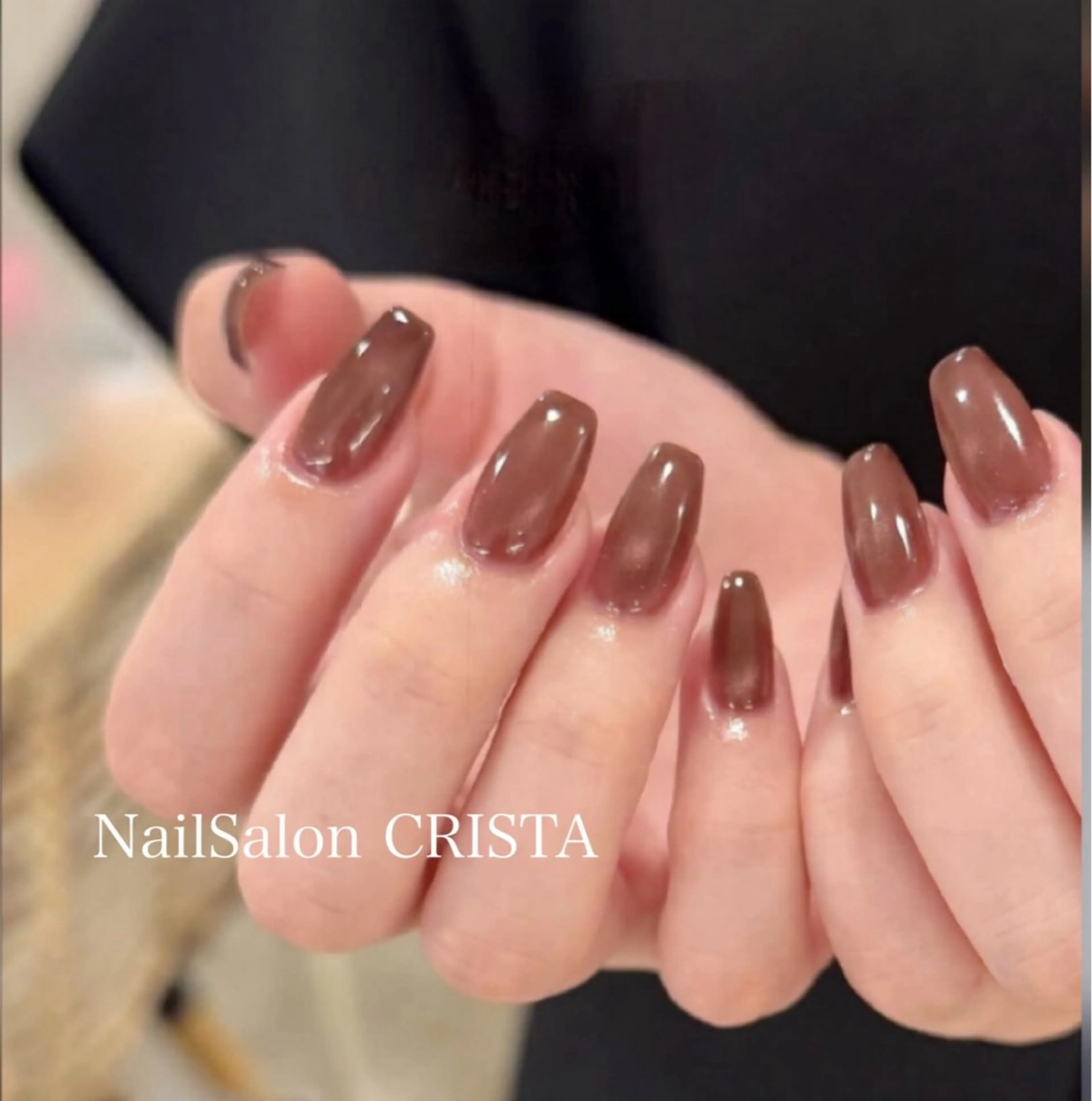 ネイル フットネイル ジェルネイル マグネットネイル オフィスネイル ワンカラーネイル NAILSALON CRISTA所属・🤍CRISTA yui🤍のネイルデザイン