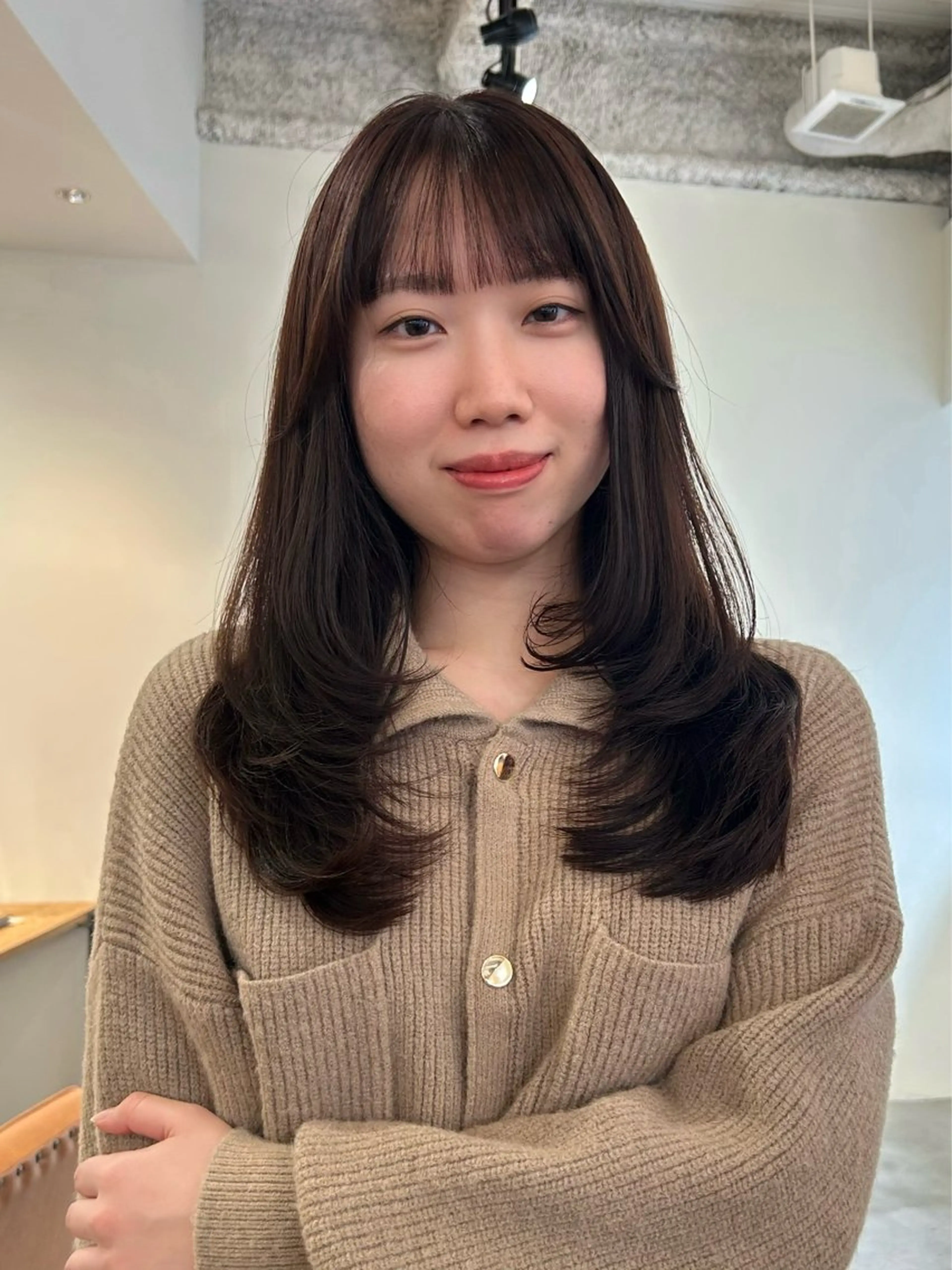 ロング カラー ブラウンカラー チョコレートブラウン レイヤーカット カット ヘアカラー トリートメント ボブ/レイヤー 大阪梅田/きょうかのヘアスタイル