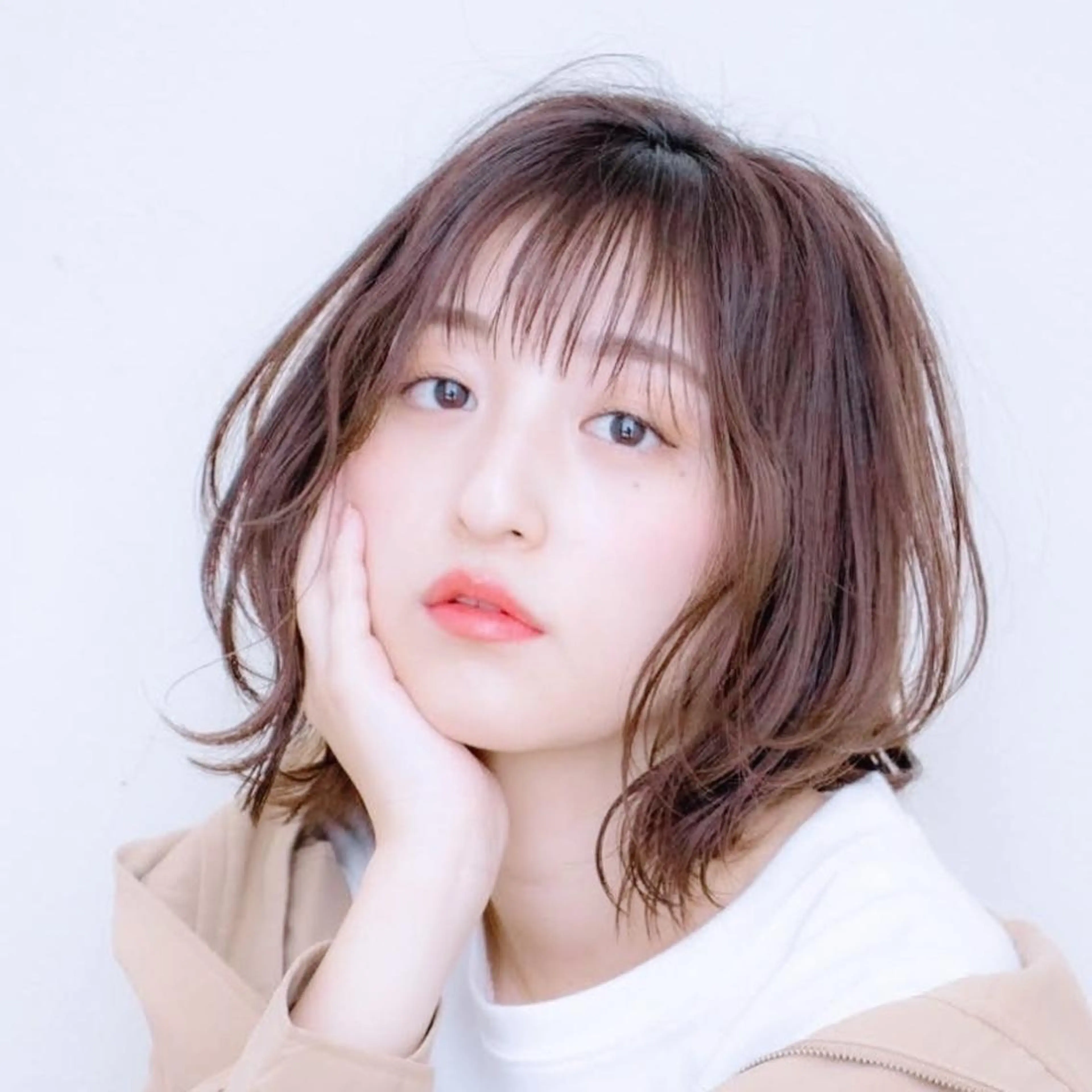 ミディアム カット トリートメント 縮毛矯正/レイヤー 💎やまもとちひろのヘアスタイル