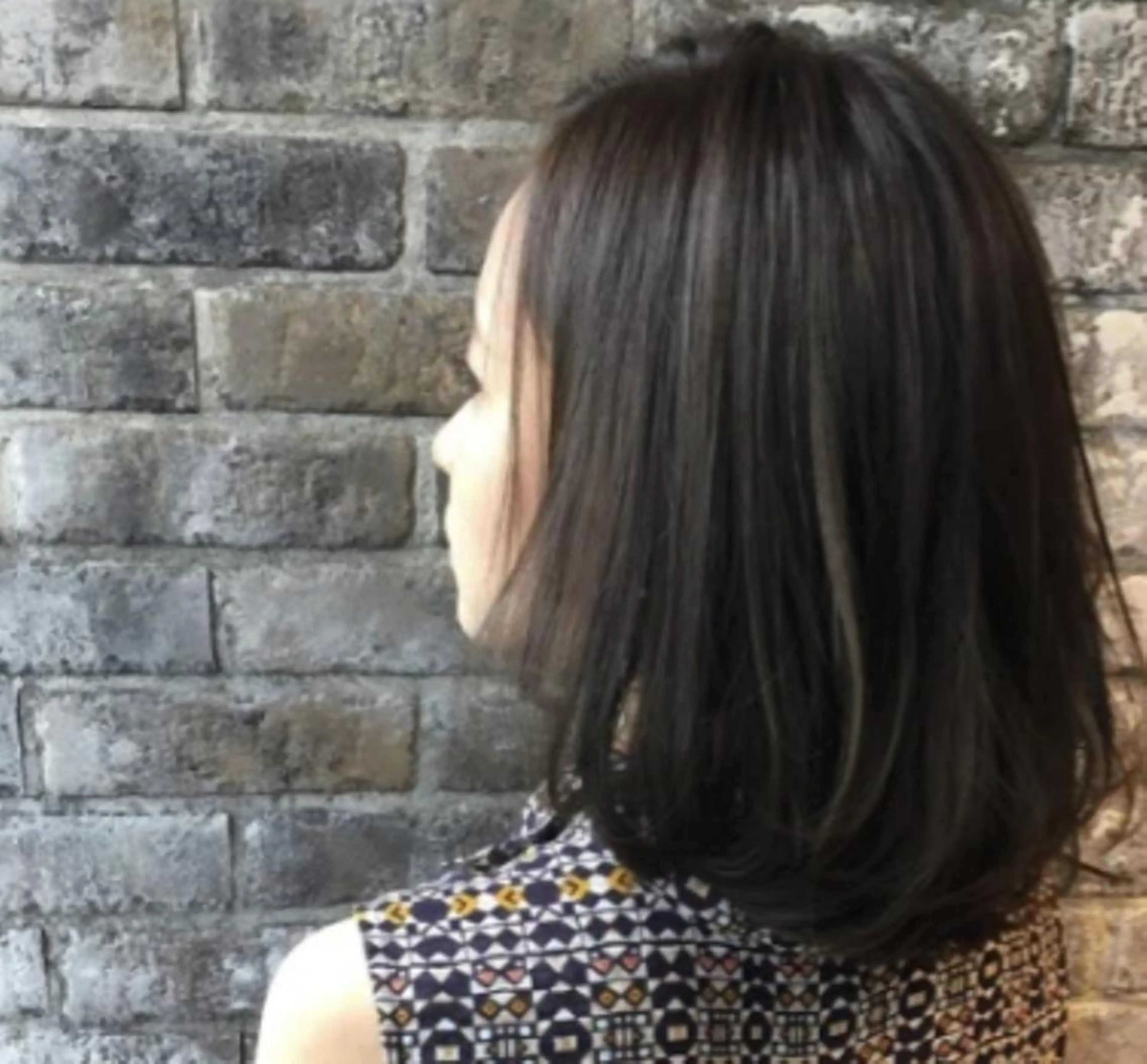 セミロング カラー パーマ ヘアアレンジ チビ編み込みエクステ シールEXどぅ〜すのヘアスタイル